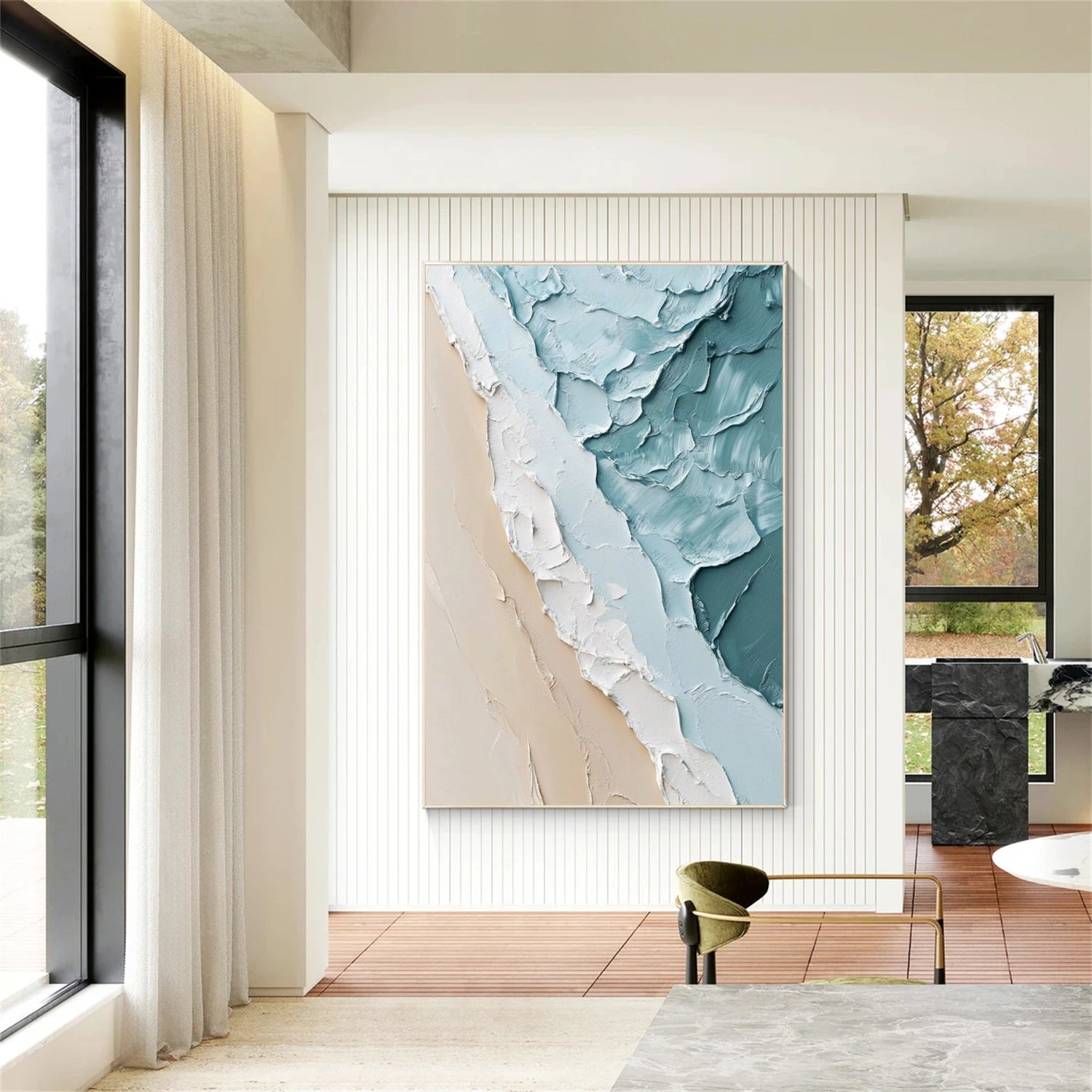 Sea & Sky Abstract Textured Wall Art #MS174