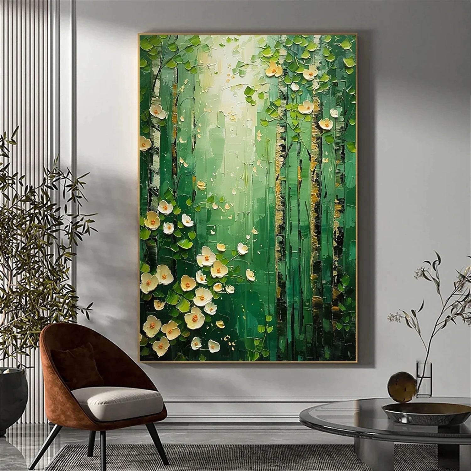 Flower & Tree Abstract Textured Wall Art #ML071