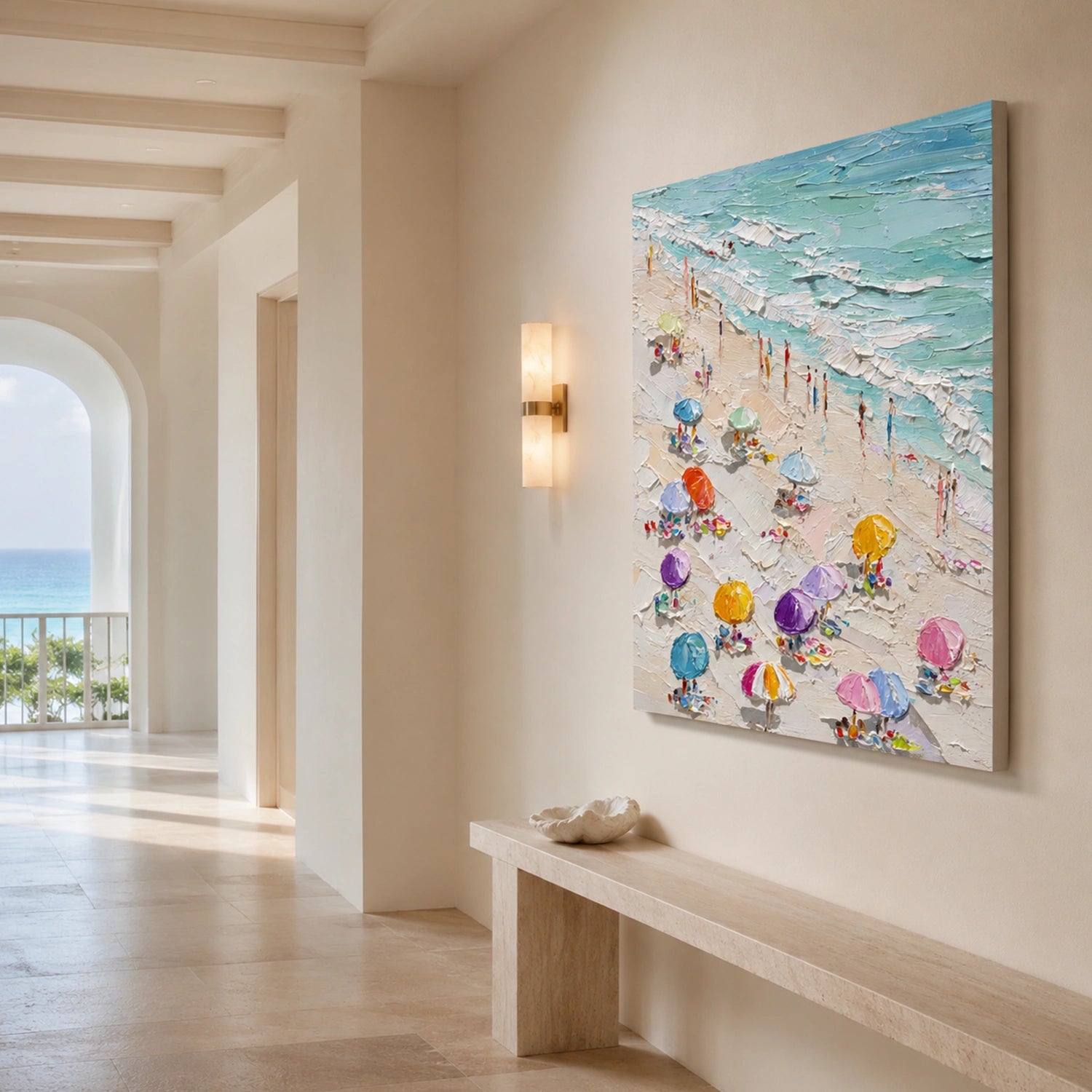 Sea & Sky Abstract Textured Wall Art #MS325