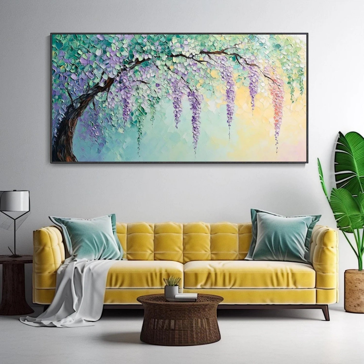 Colorful Flower & Tree Abstract Textured Wall Art #ML062