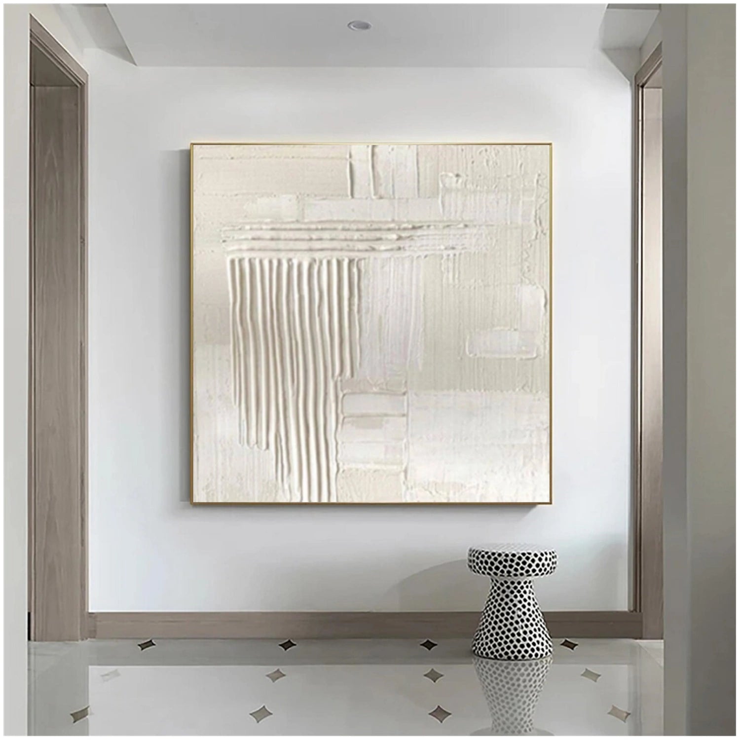 White Minimalistic Textured Art #MM251