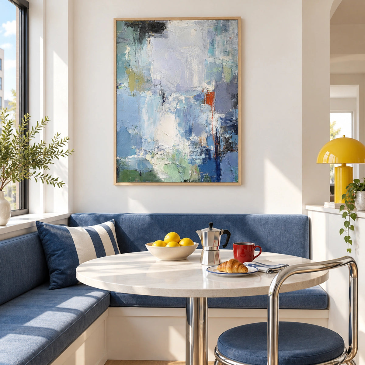Blue Abstract Canvas Art #WS1146