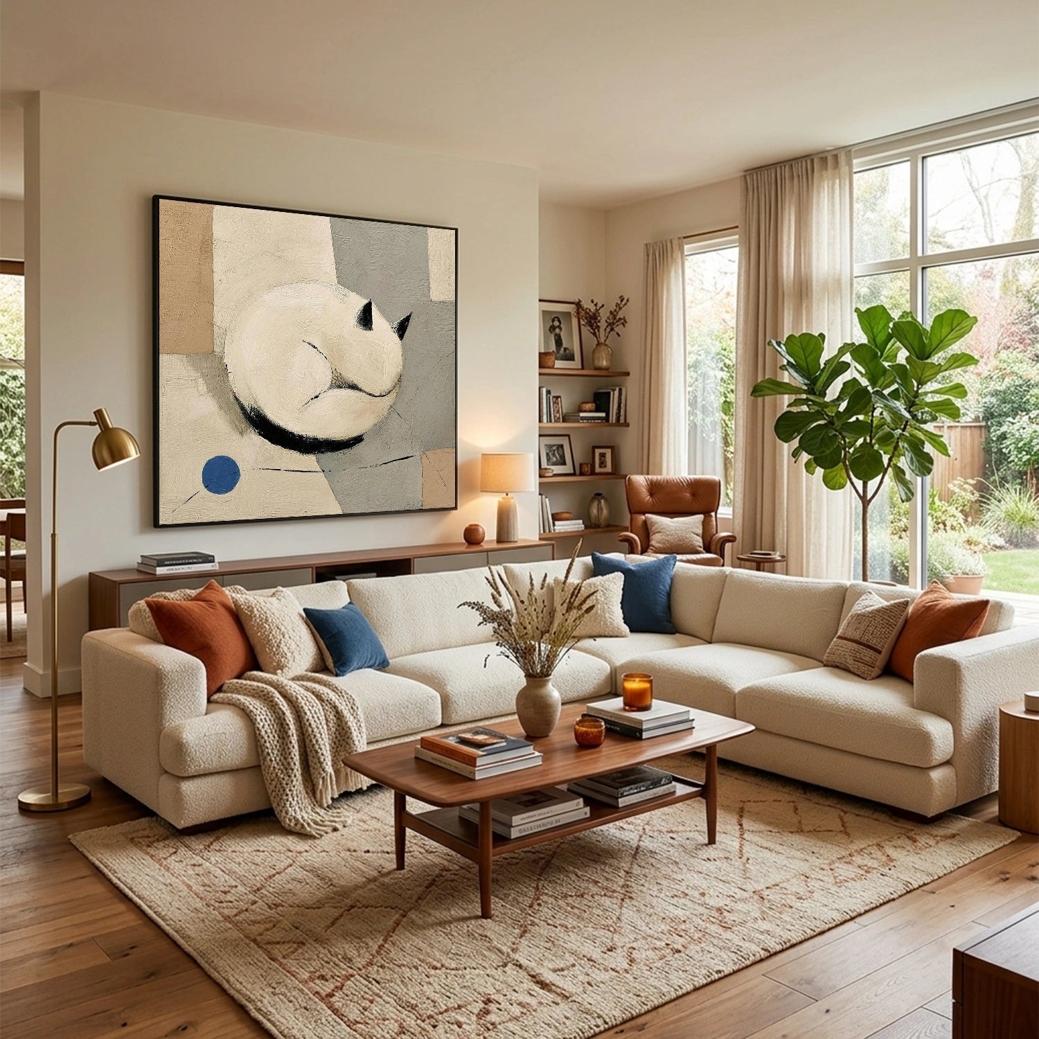 Abstract Animal Cat Wall Art #AL207