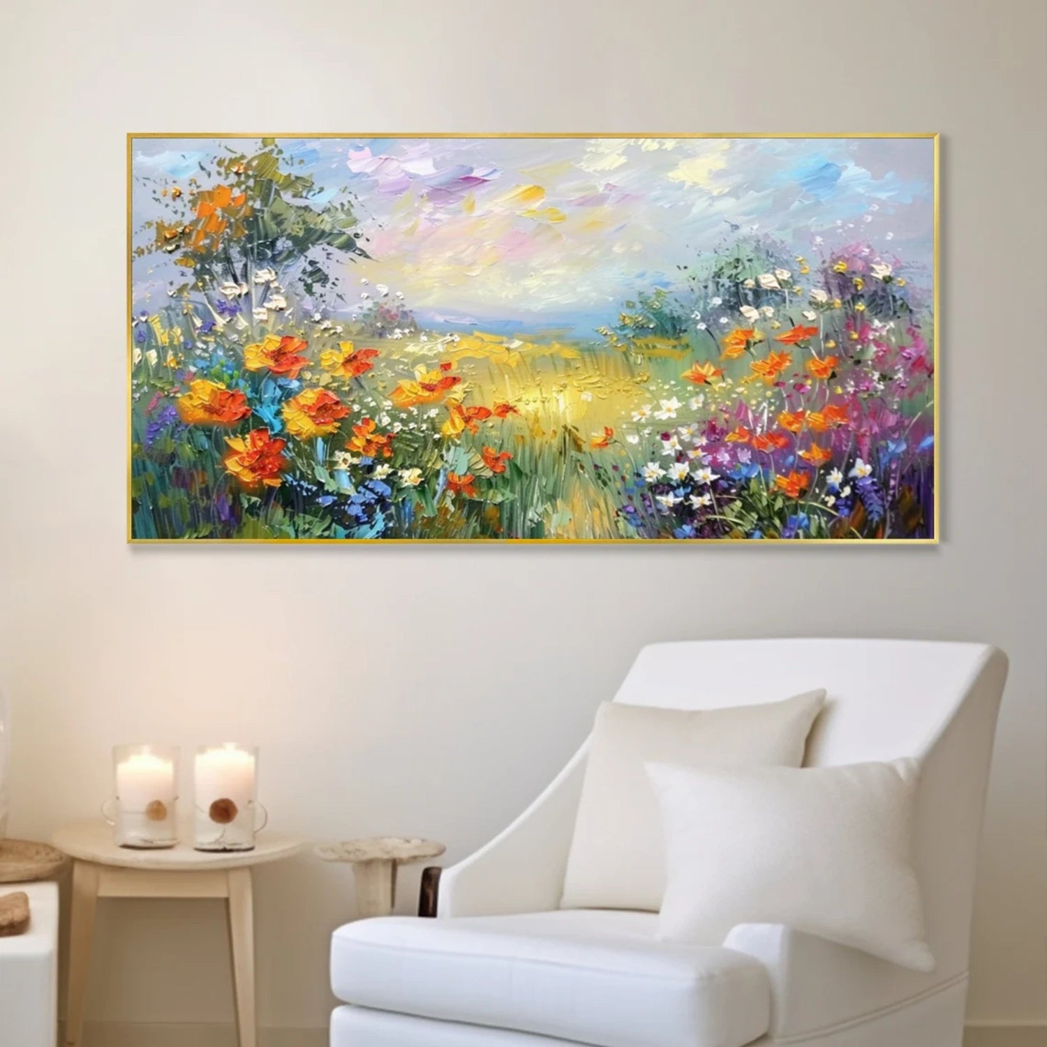 Colorful Flower & Tree Abstract Textured Wall Art #ML066