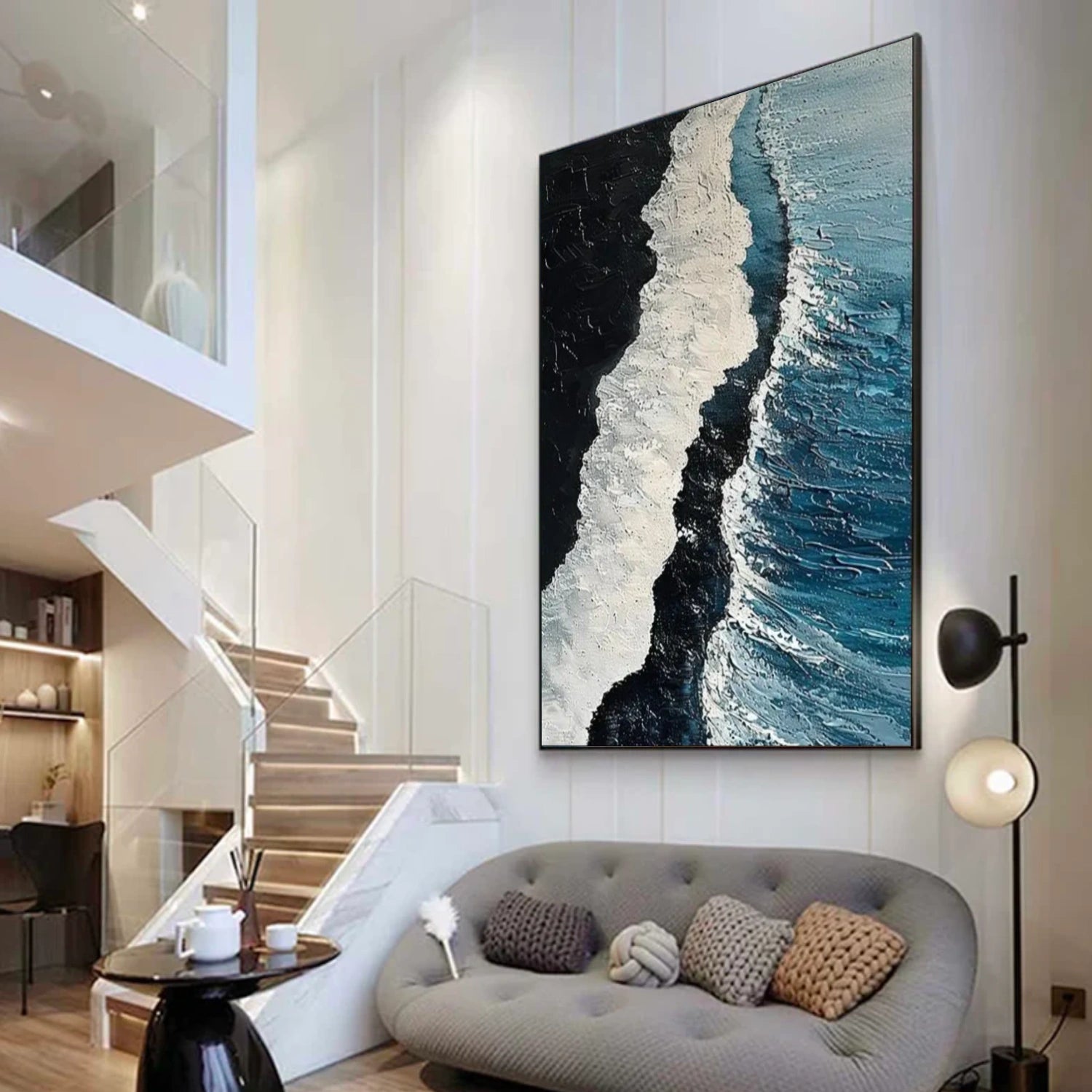 Sea & Sky Abstract Textured Wall Art #MS173