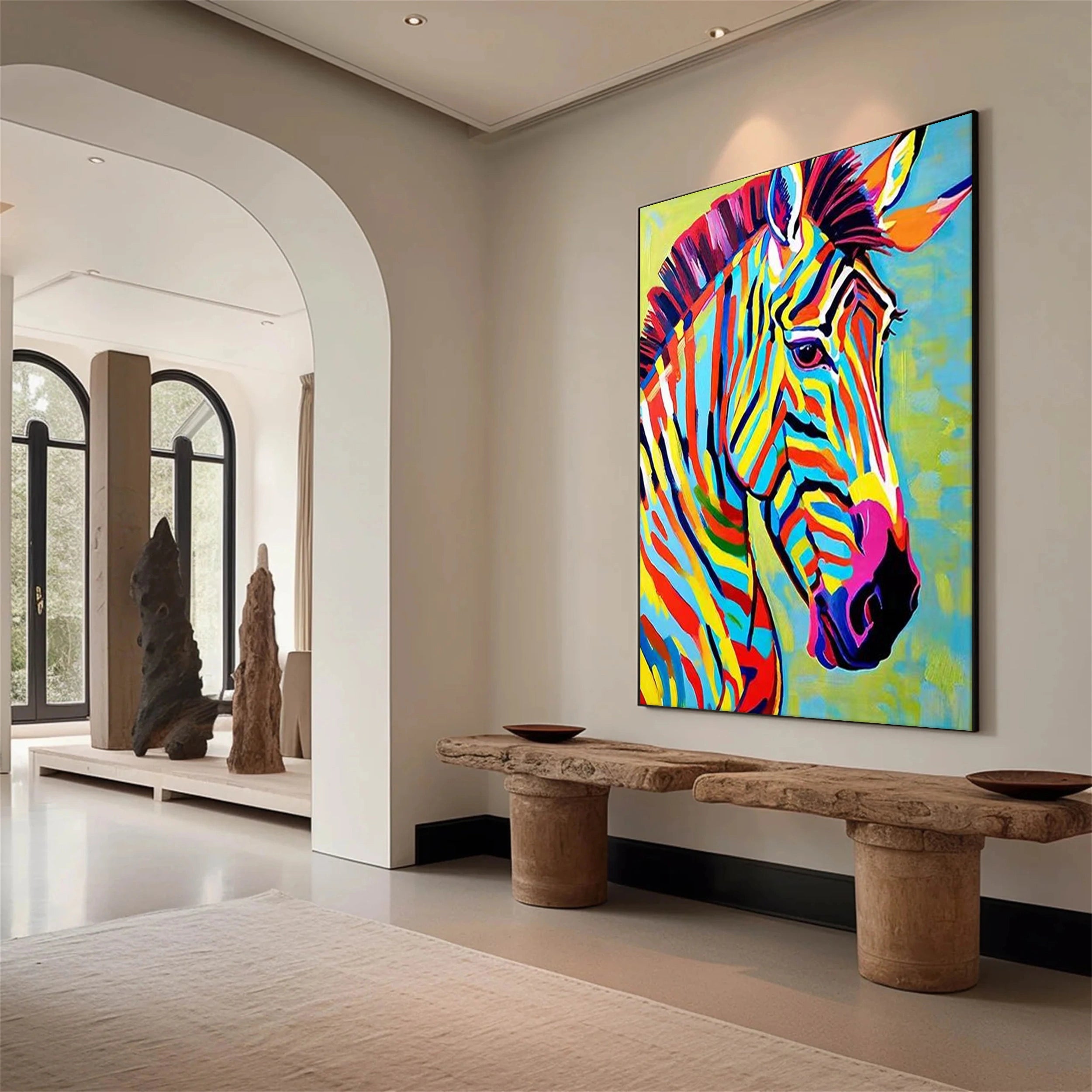 Colorful Horse Abstract Animal Wall Art #AL021