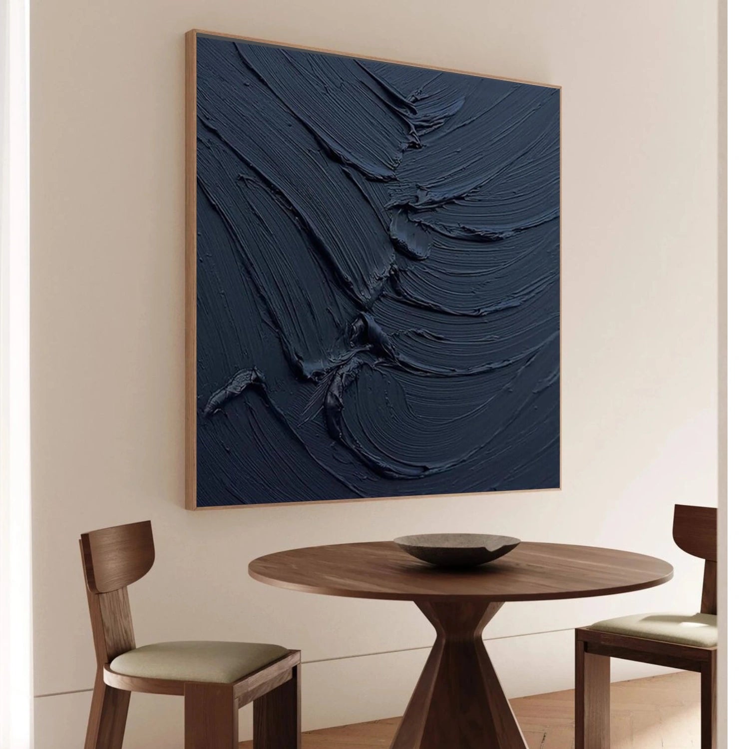 Black Minimalist Textured Canvas Art #MZ120