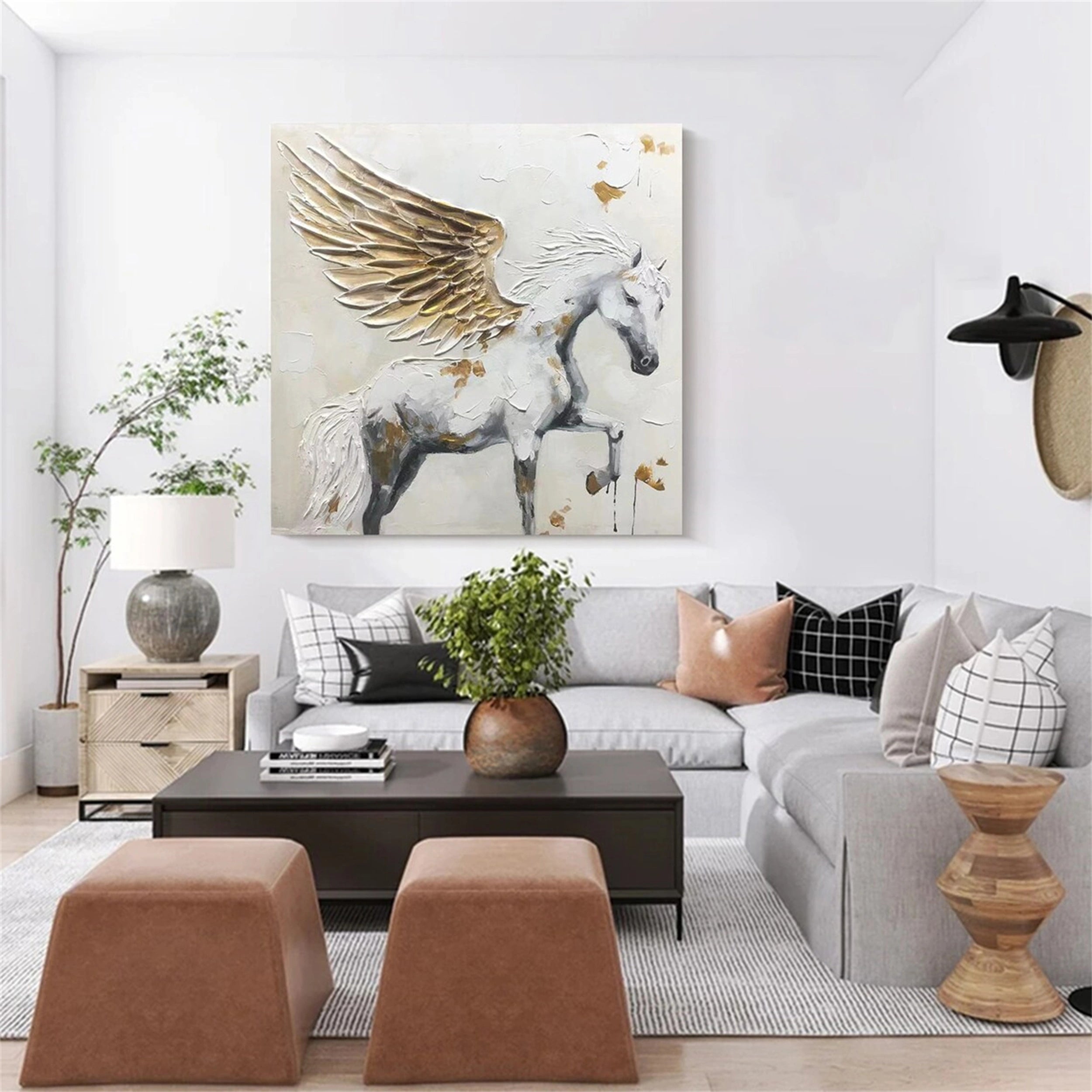 Colorful Horse Abstract Animal Wall Art #AL029