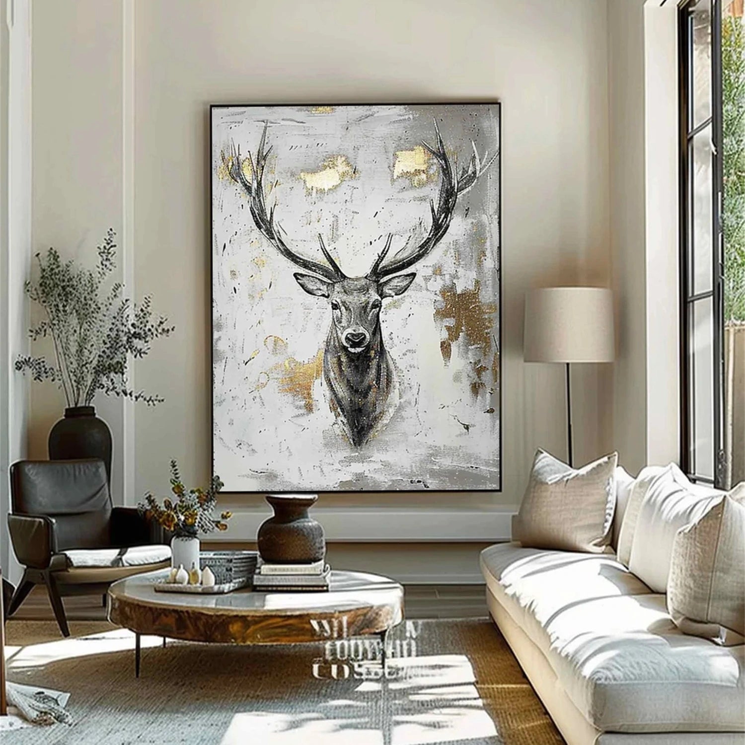 Black and White Abstract Animal Wall Art #AL080