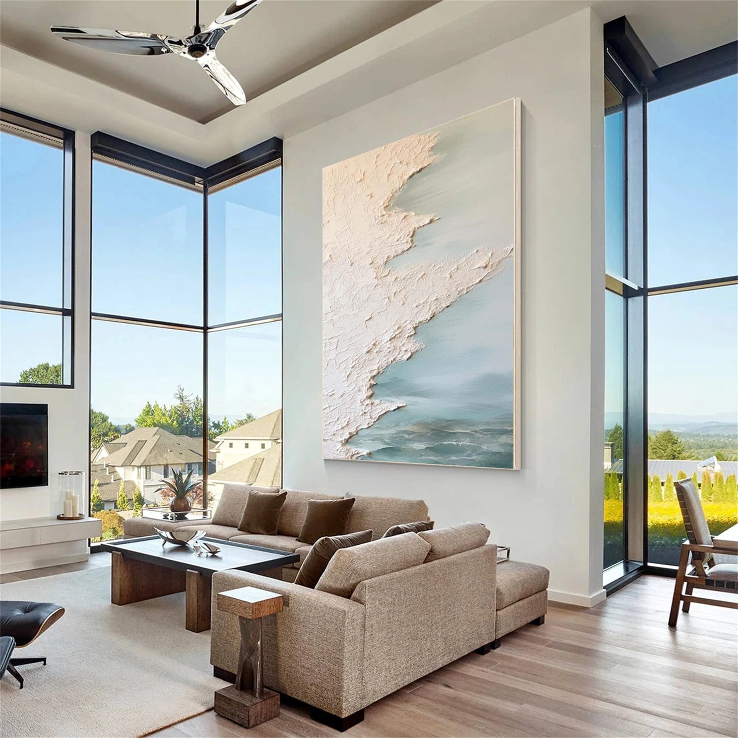 Sea & Sky Abstract Textured Wall Art #MS146