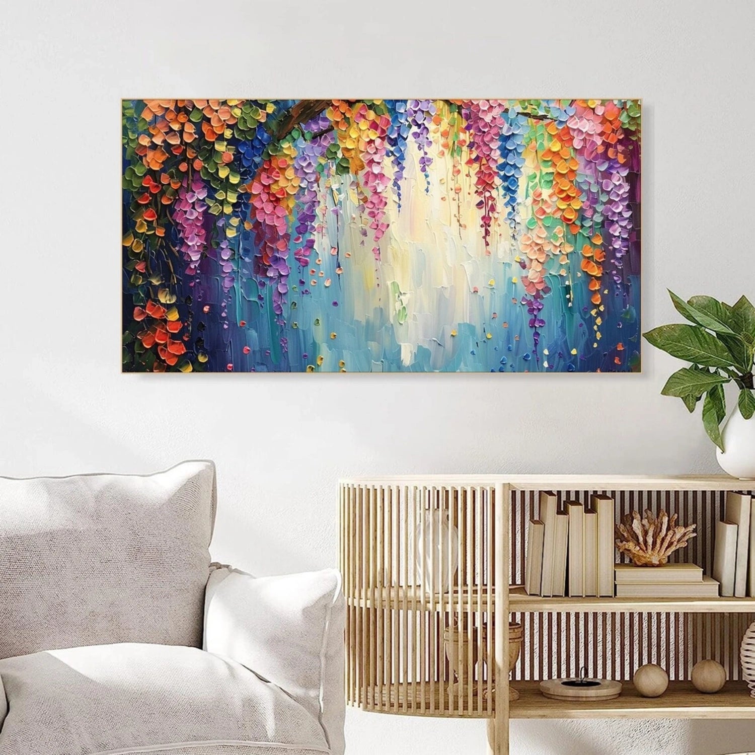 Colorful Flower & Tree Abstract Textured Wall Art #ML068