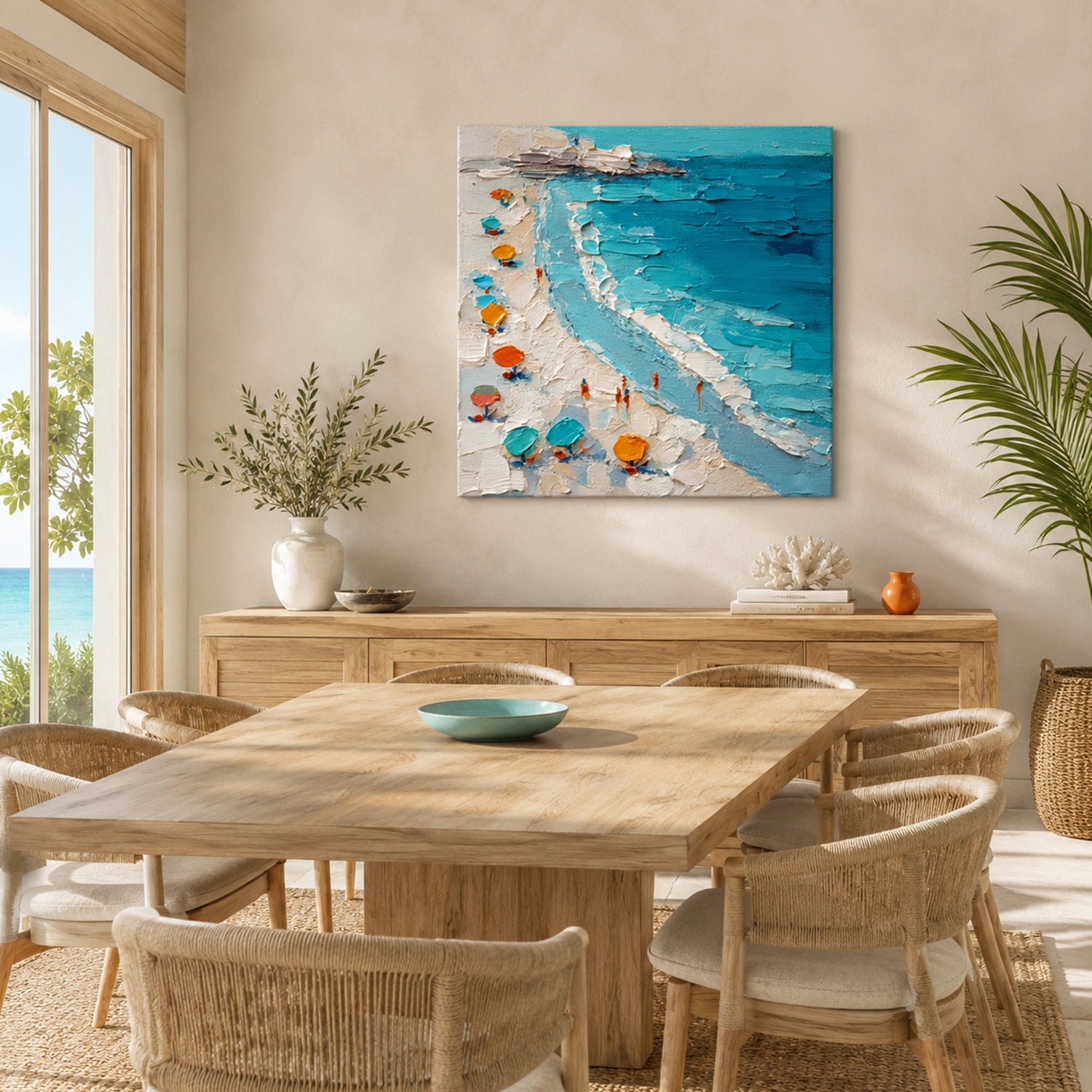 Sea & Sky Abstract Textured Wall Art #MS322