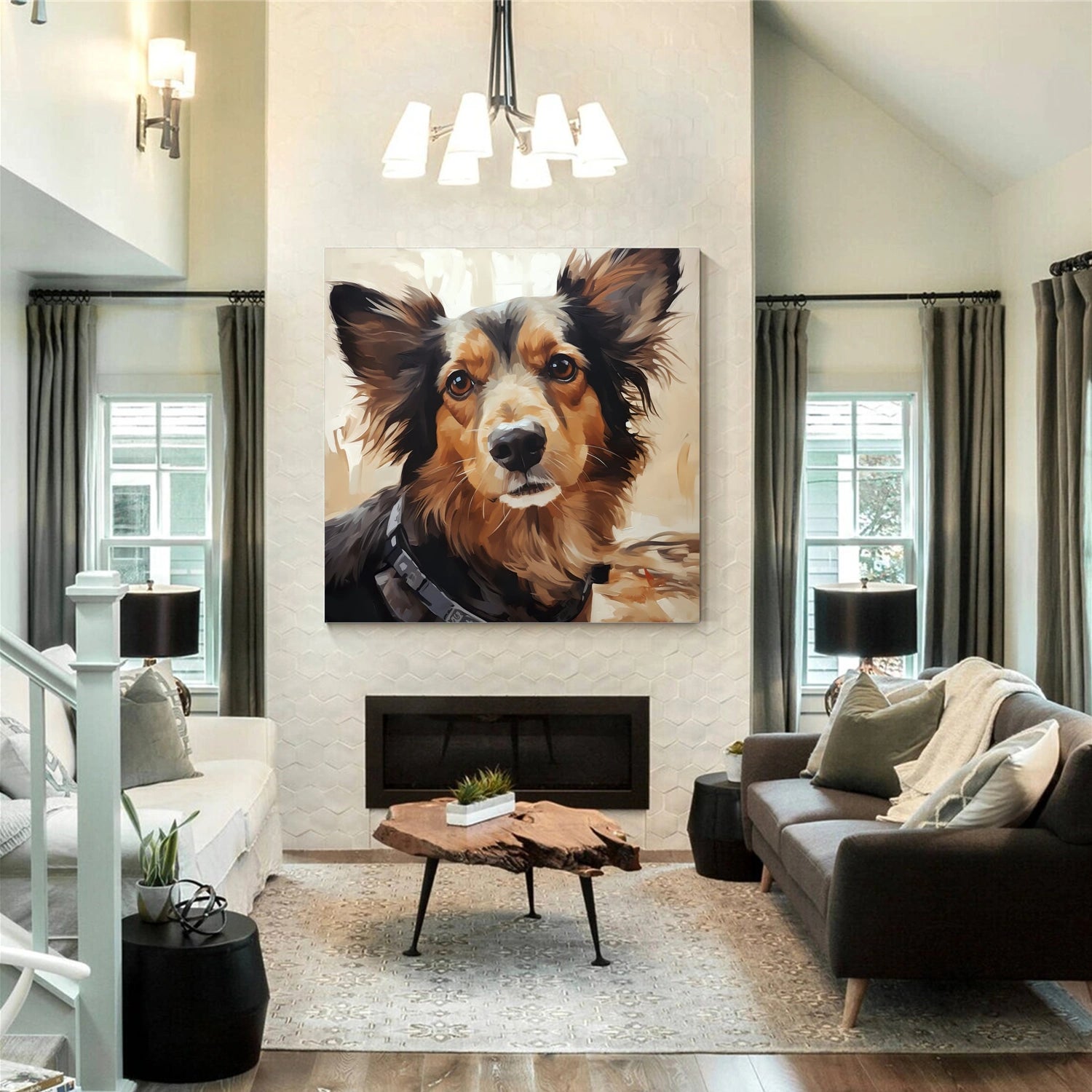 Abstract Animal Dog Wall Art #AL098
