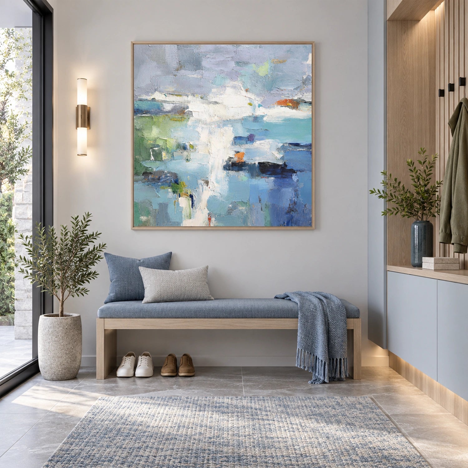 Blue Abstract Canvas Art #WS1151