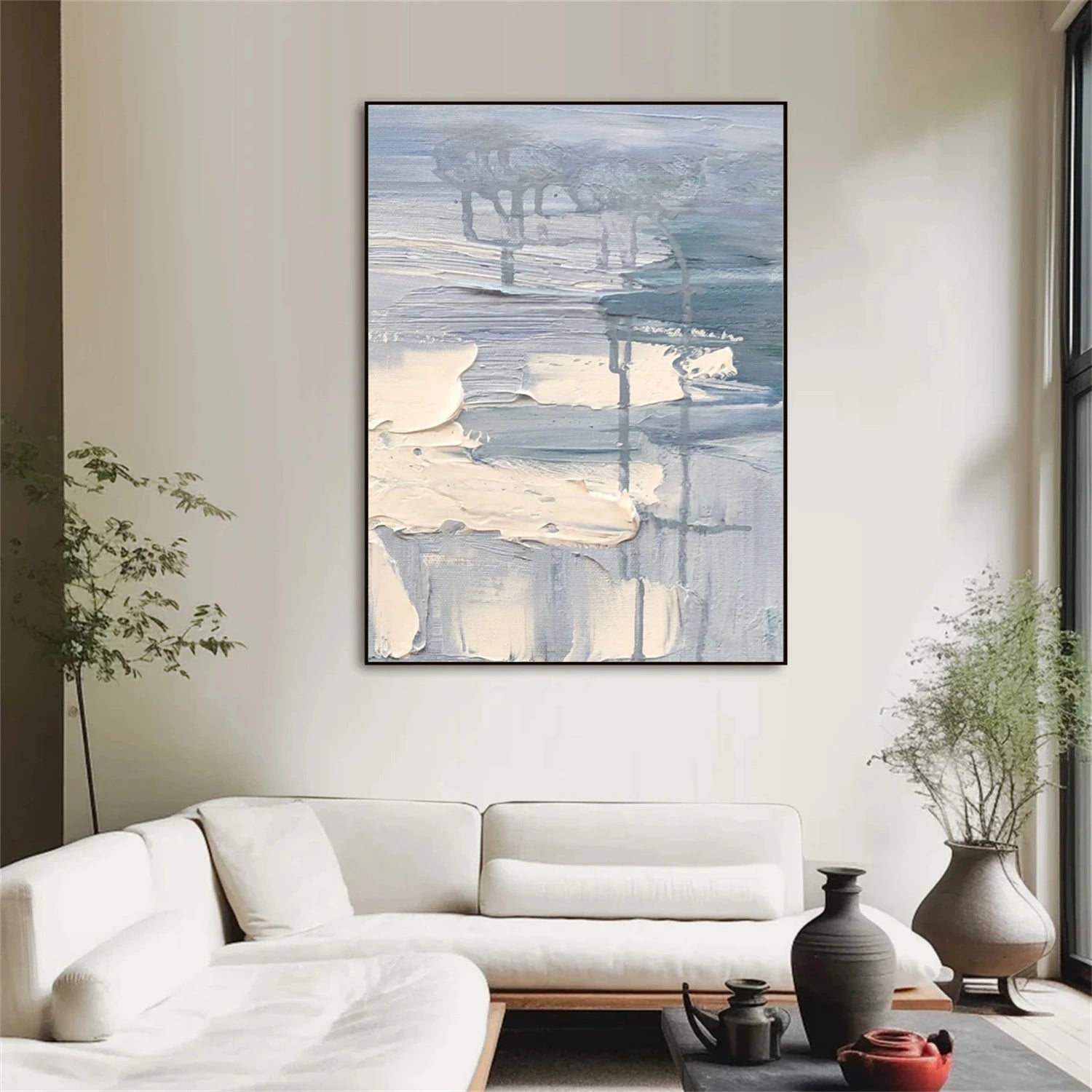 White Minimalistic Textured Art #MM242