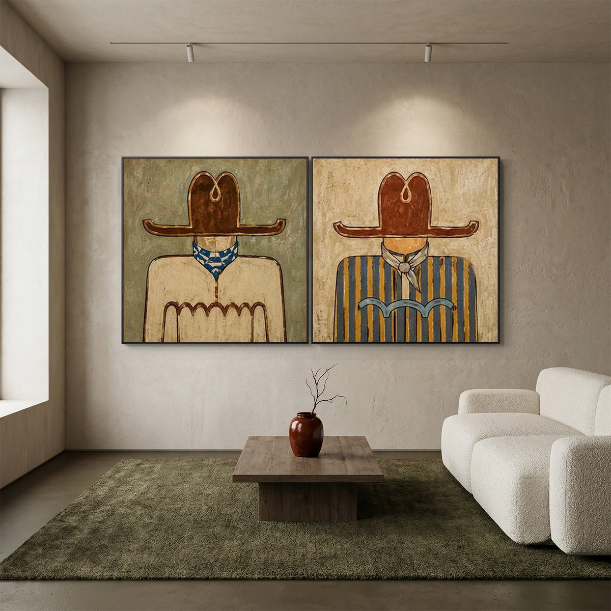 Western Cowboy Art Set of 2 #VA251