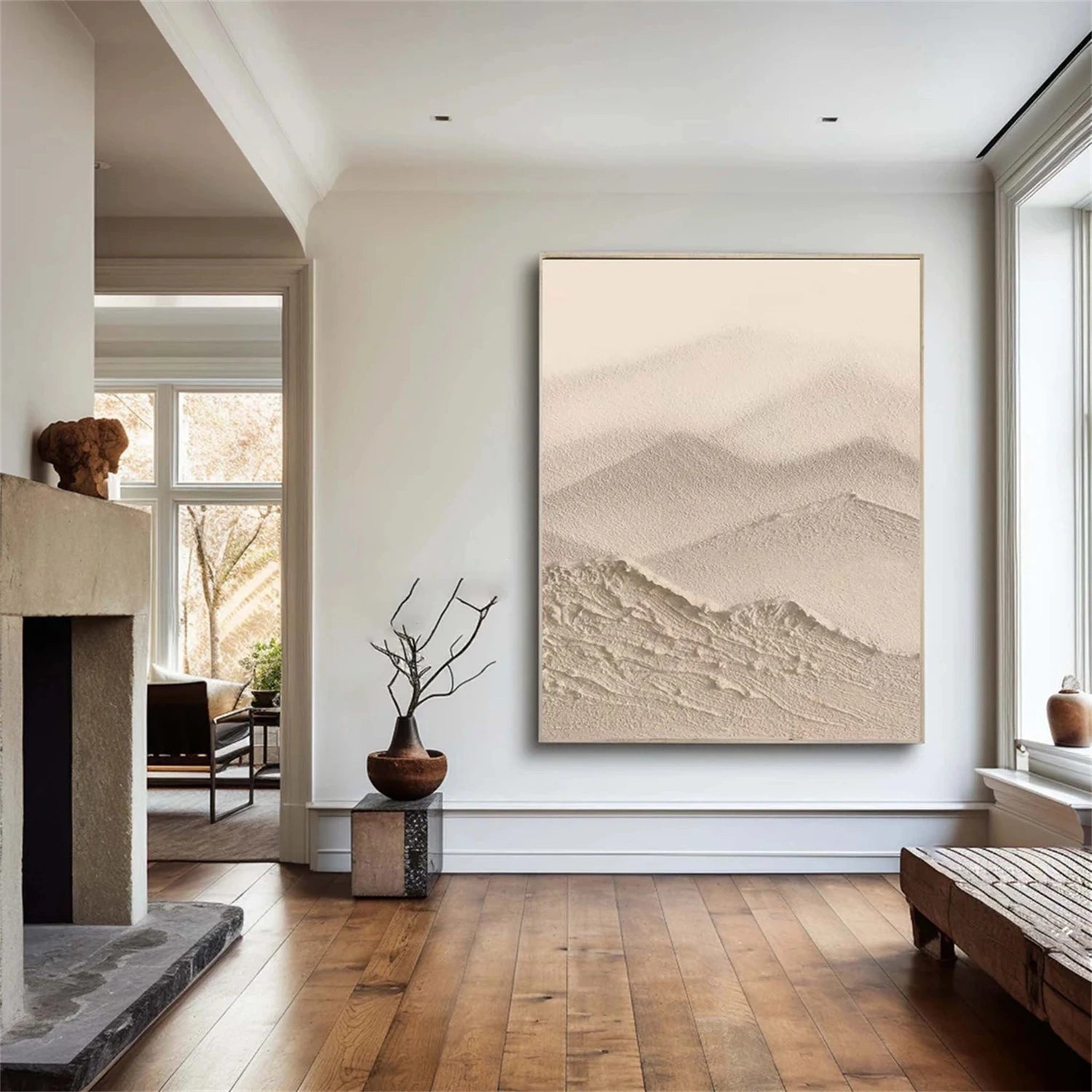 Minimalist Brown & Beige Art  #MB013