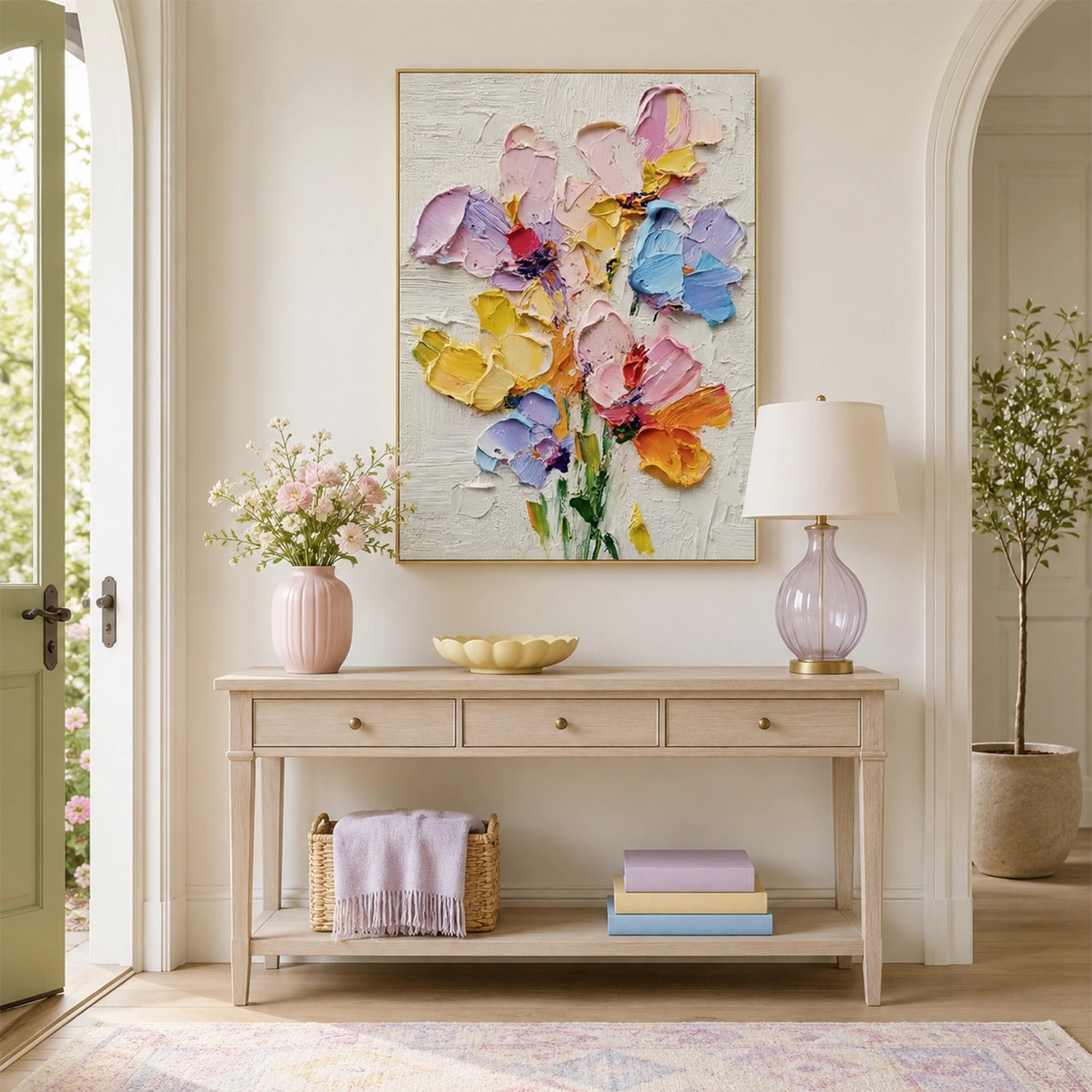 Flower & Tree Abstract Textured Wall Art #ML287