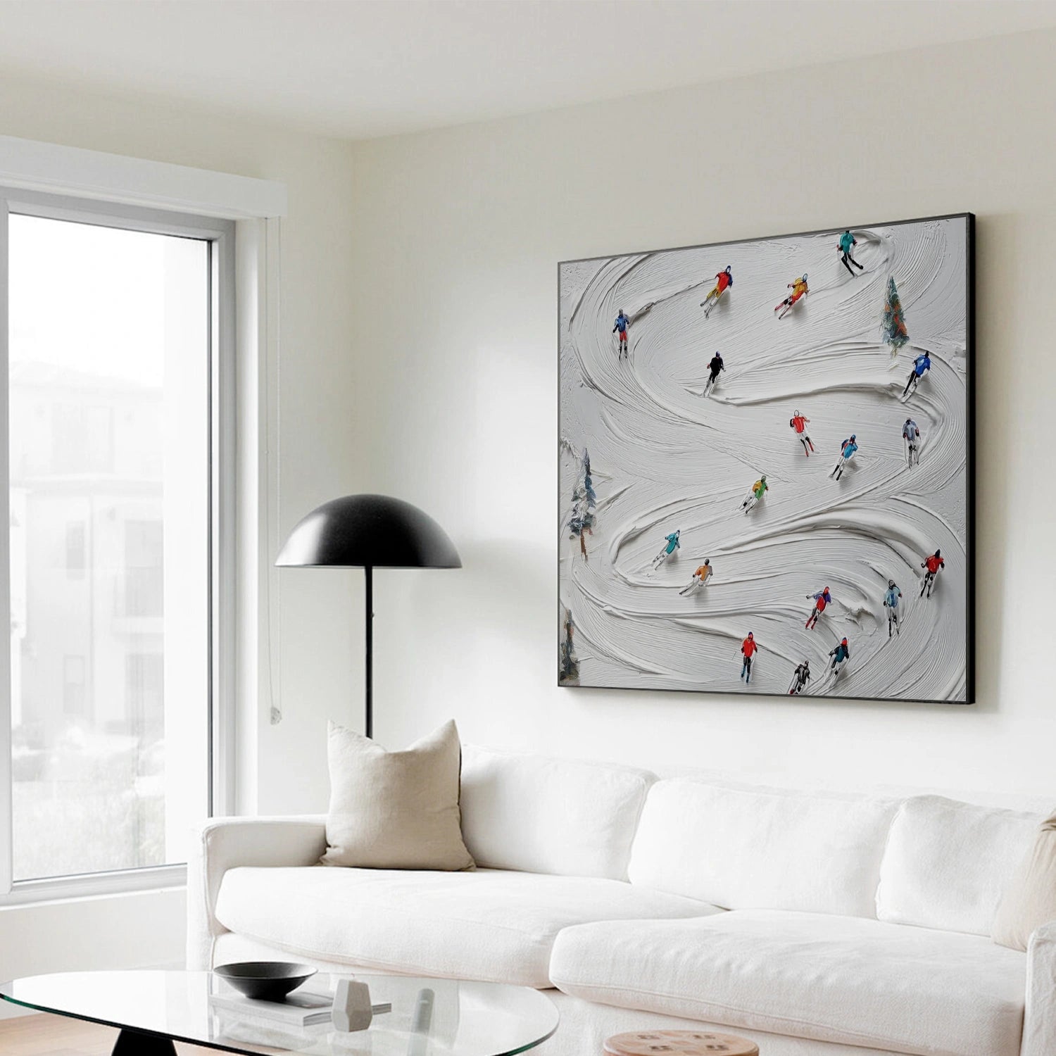 Skiing Sport Textured Wall Art #SA072