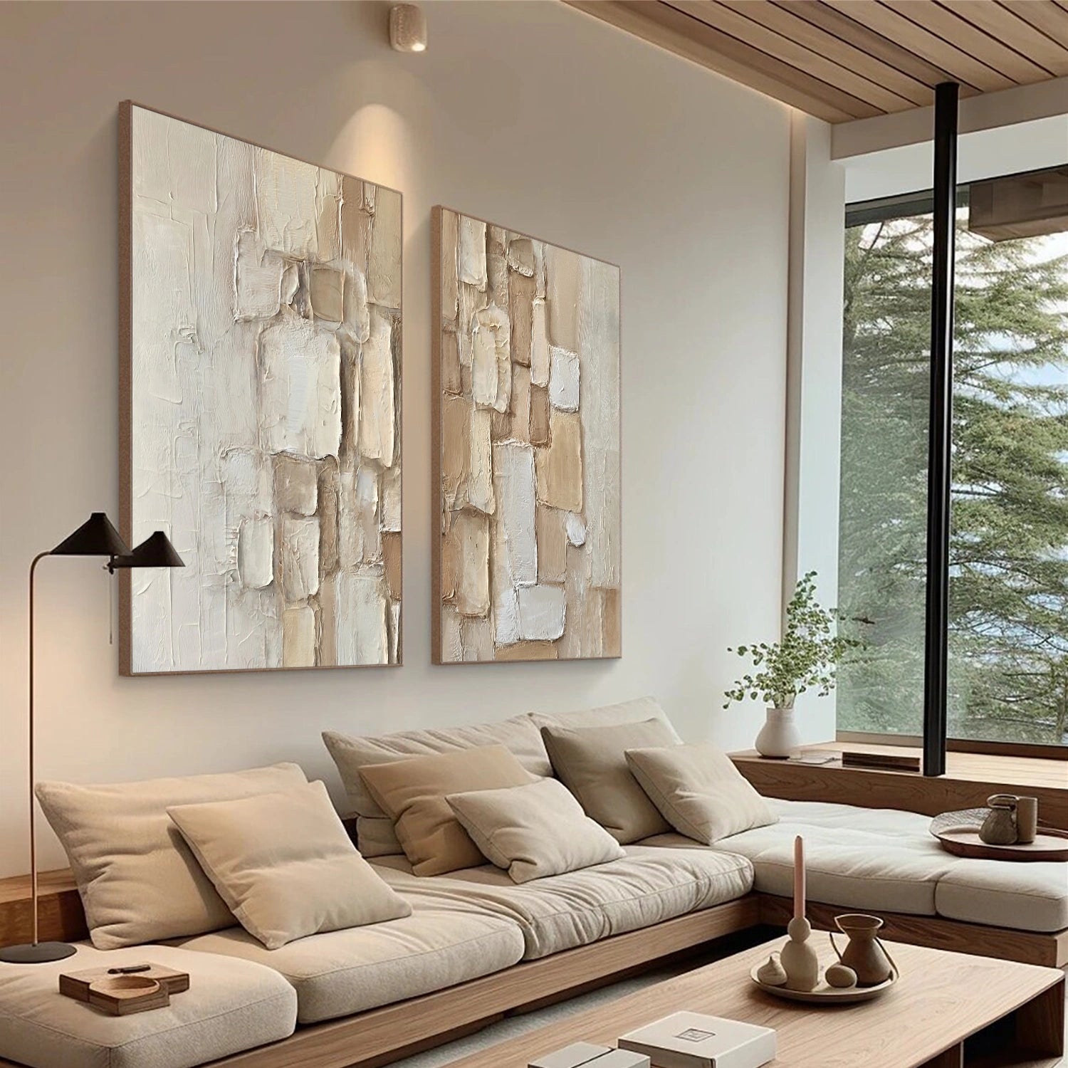 Abstract Textured Canvas Art Set of 2 #WS824