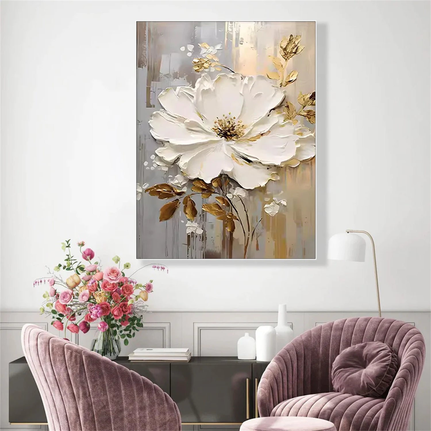 Flower & Tree Abstract Textured Wall Art #ML044