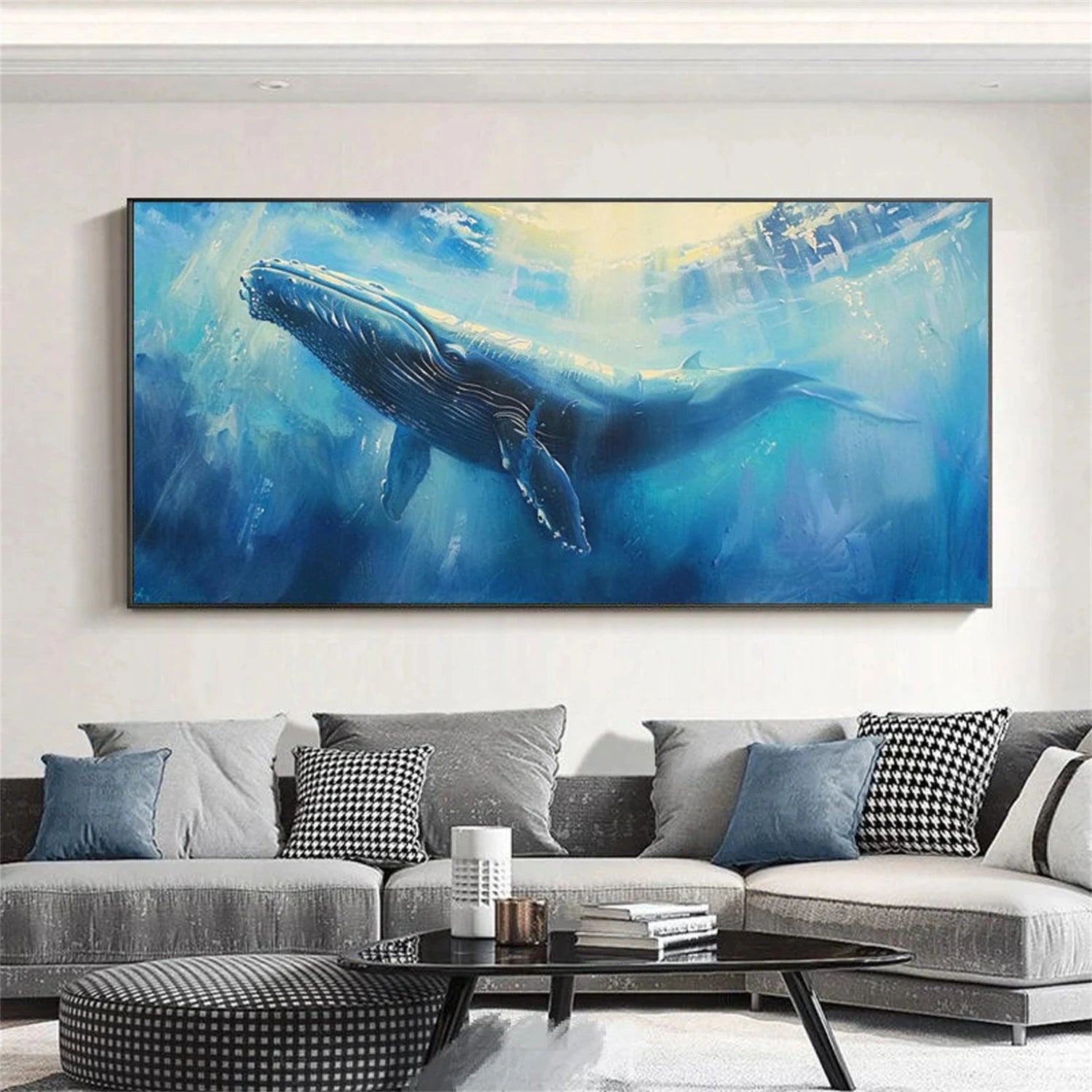 Blue Abstract Animal Wall Art #AL096