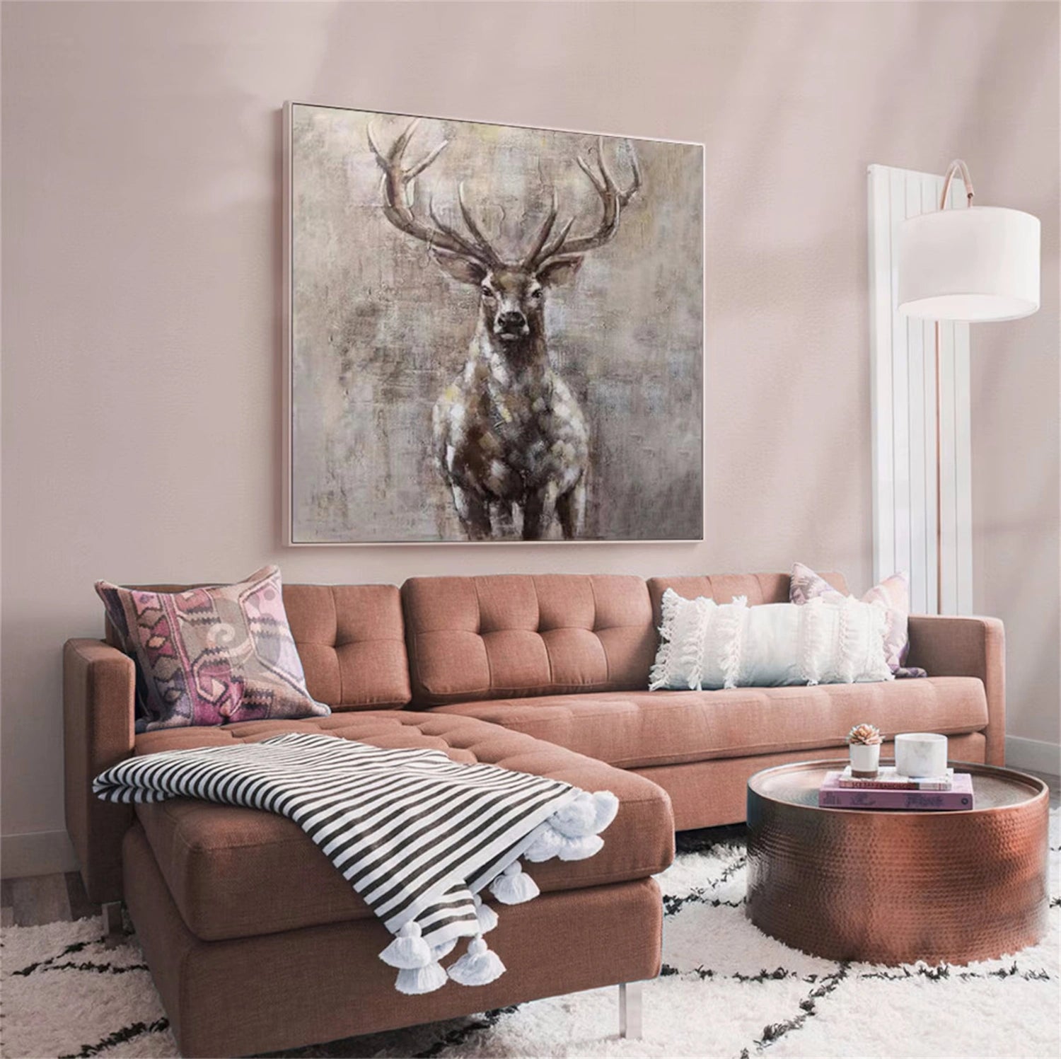 Beige and Brown Abstract Animal Wall Art #AL074