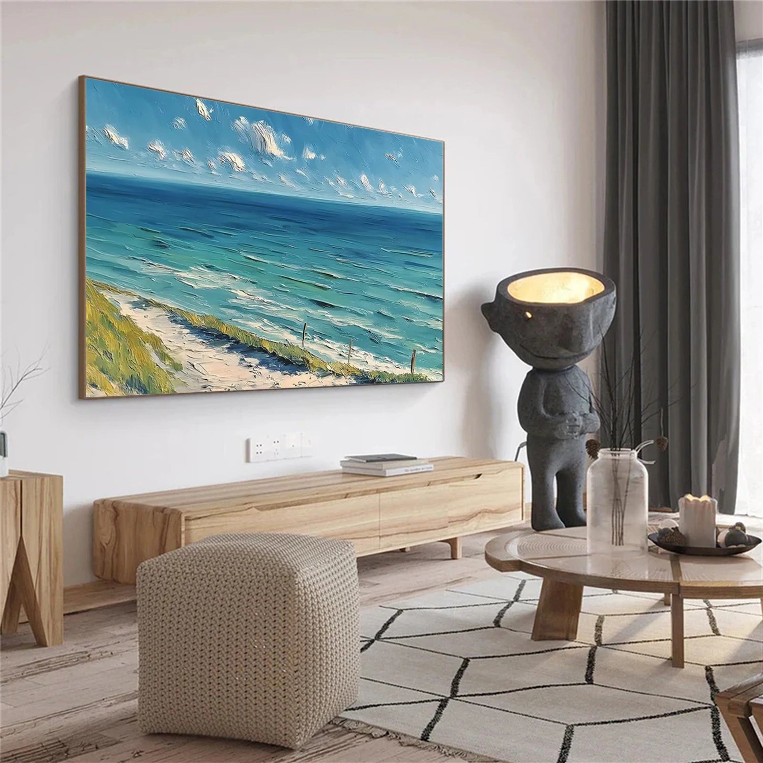 Sea & Sky Abstract Textured Wall Art #MS162