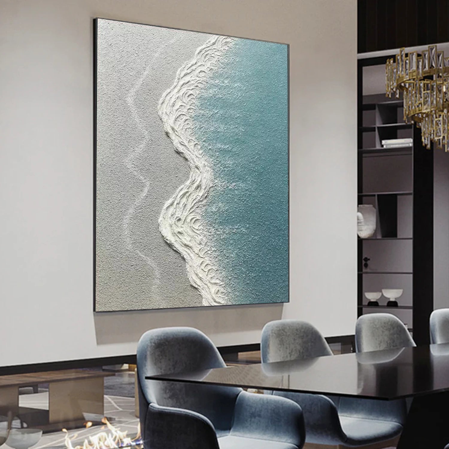 Sea & Sky Abstract Textured Wall Art #MS171