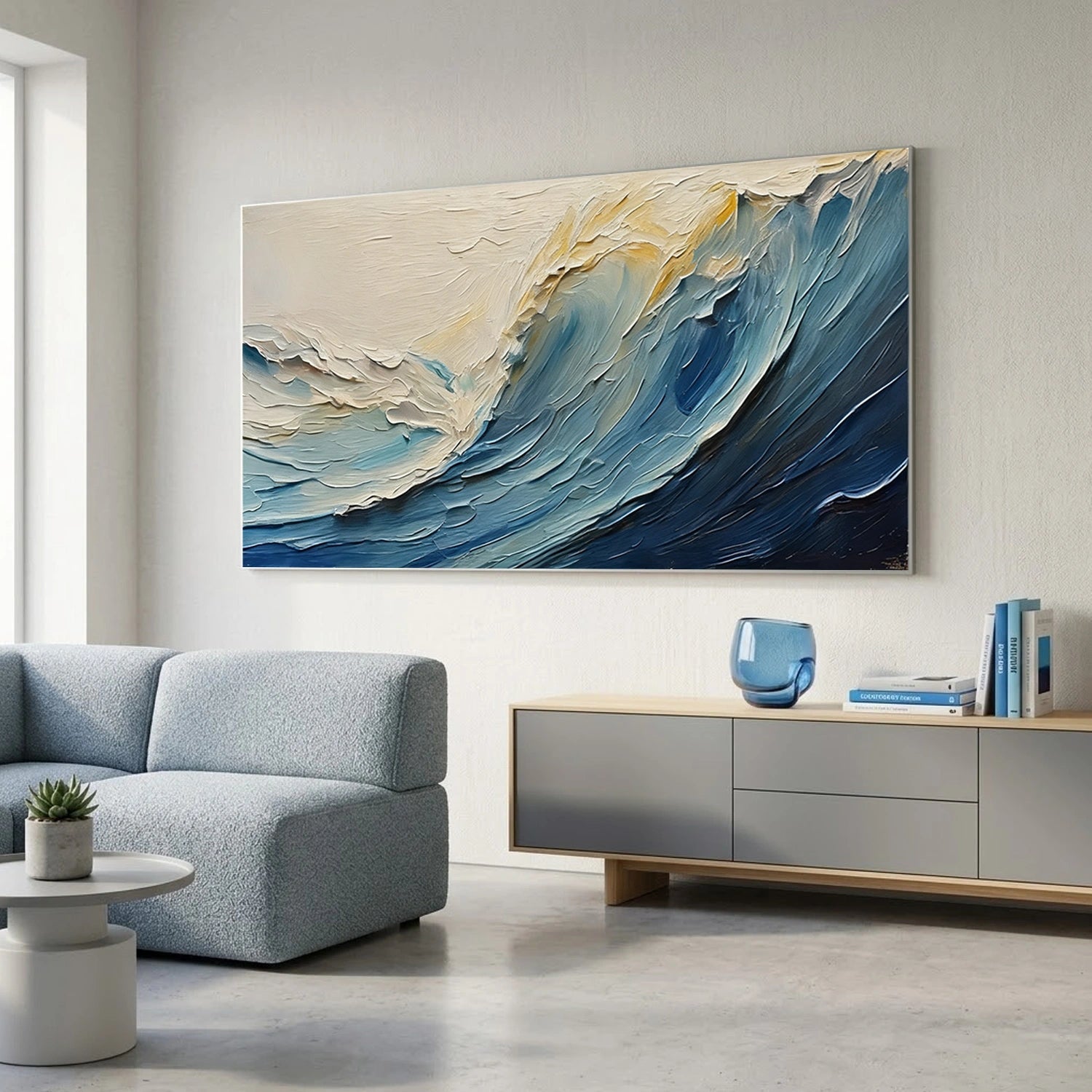 Sea & Sky Abstract Textured Wall Art #MS309