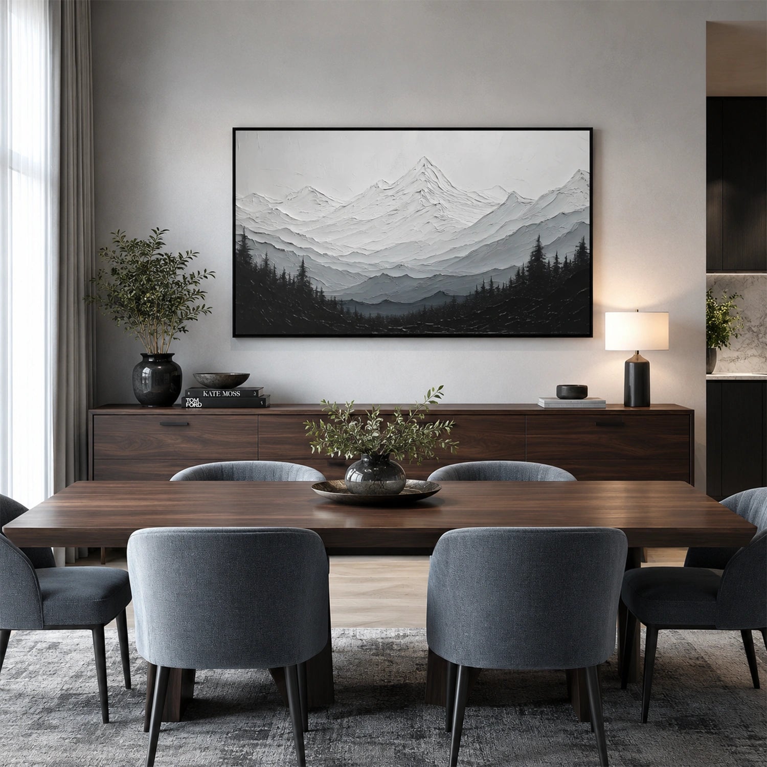 Abstract Mountain Canvas Art #MM415
