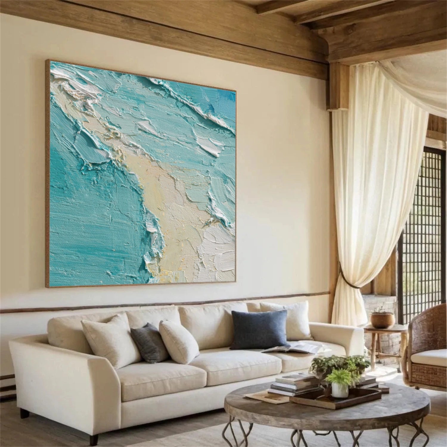 Sea & Sky Abstract Textured Wall Art #MS157