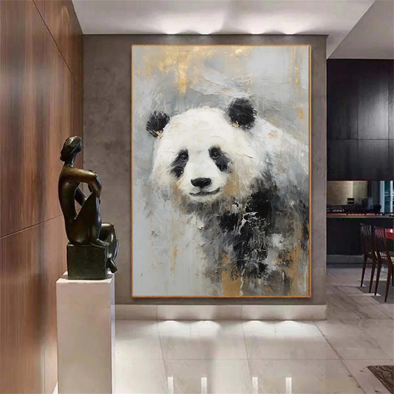 Black and White Abstract Animal Wall Art #AL064