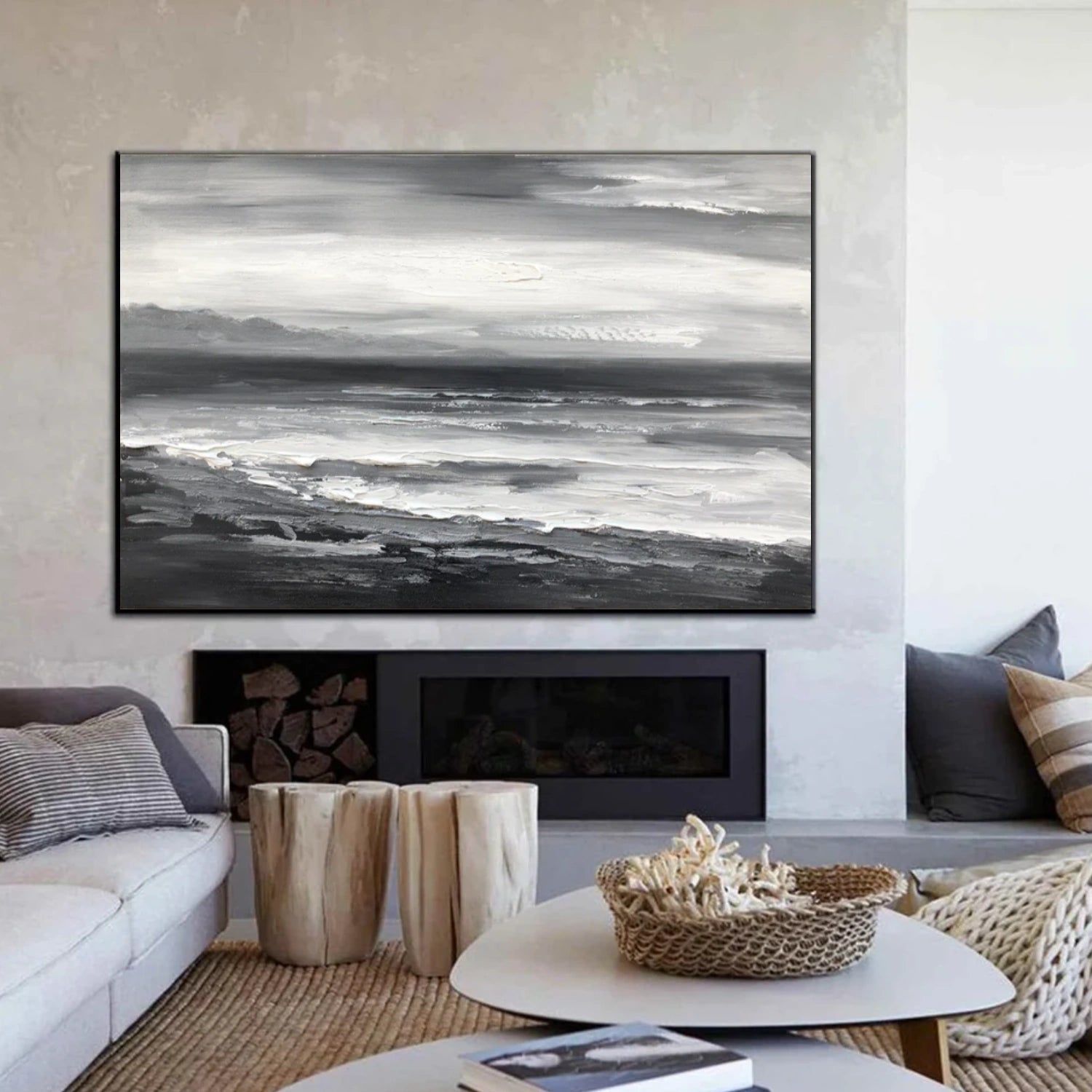 Sea & Sky Abstract Textured Wall Art #MS182