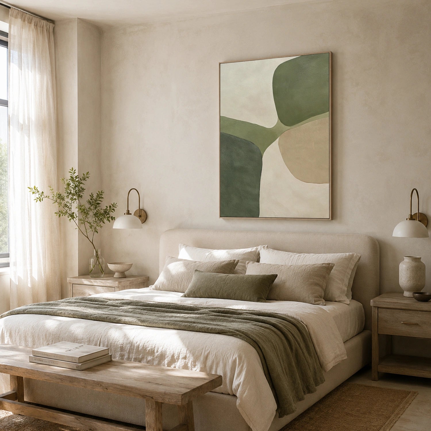 Green Minimalist Canvas Art #MM402