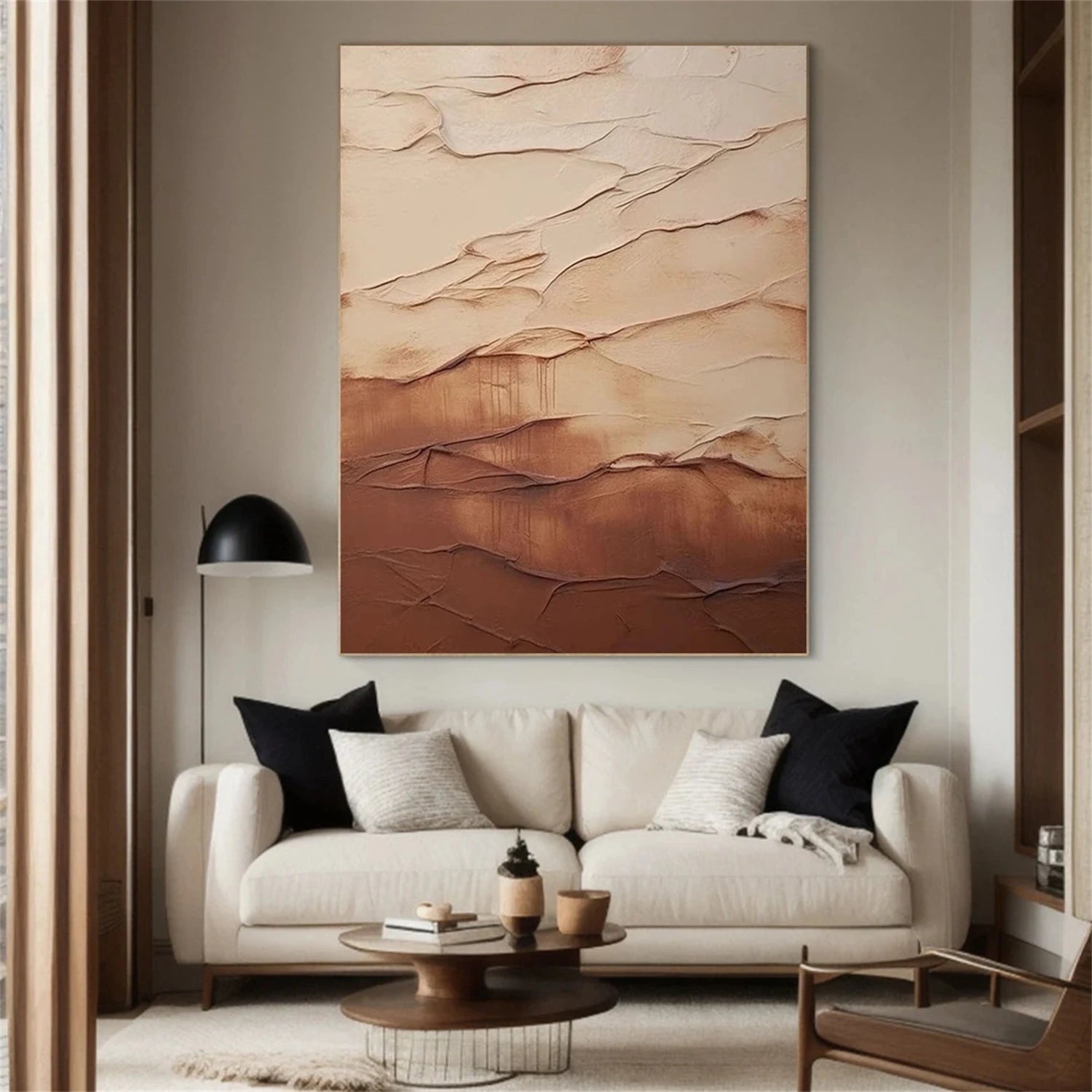 Minimalist Brown & Beige Art  #MB029