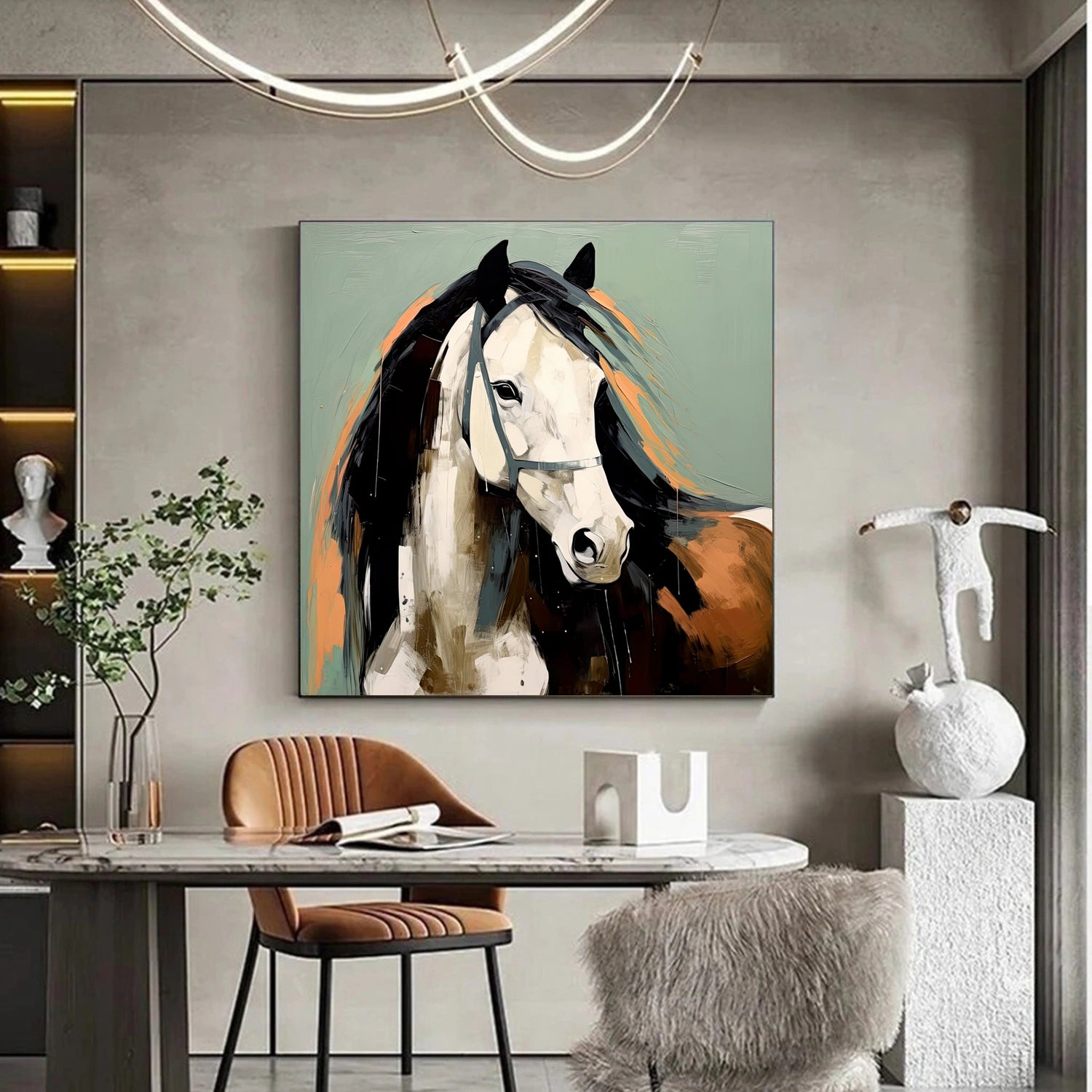 Abstract Animal Horse Wall Art #AL106