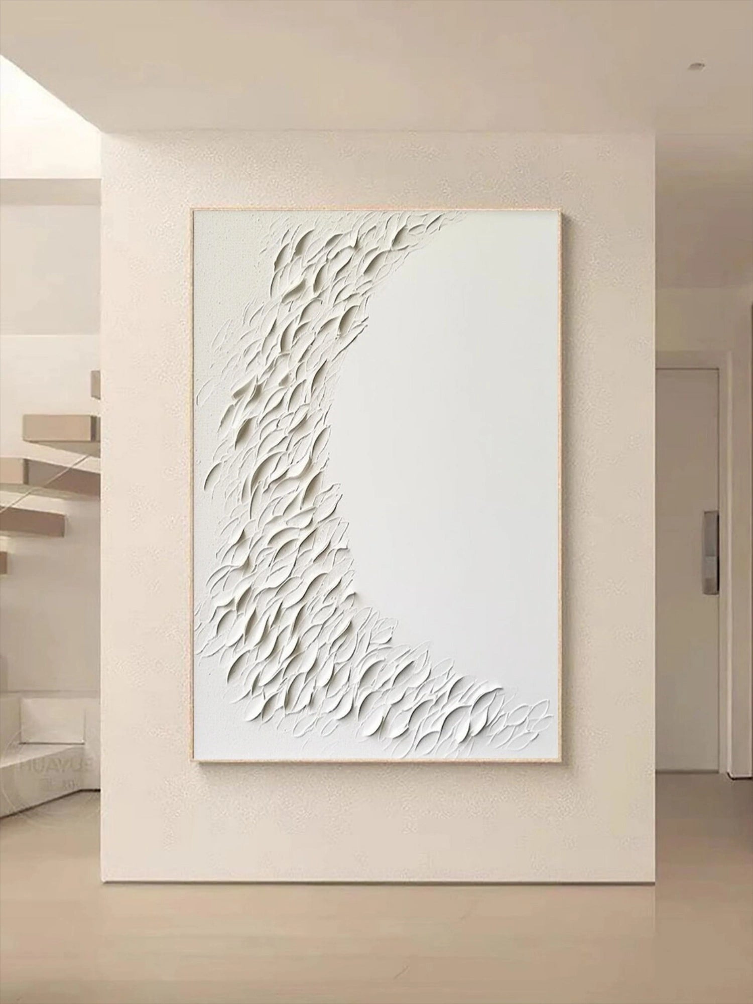 White Minimalistic Textured Art #MM212