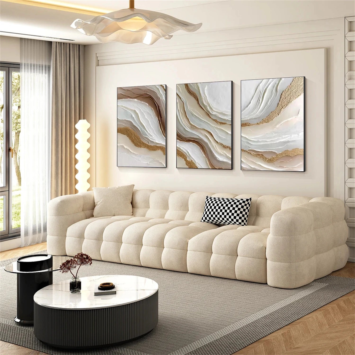 Abstract Textured Canvas Art Set of 3 #WS882