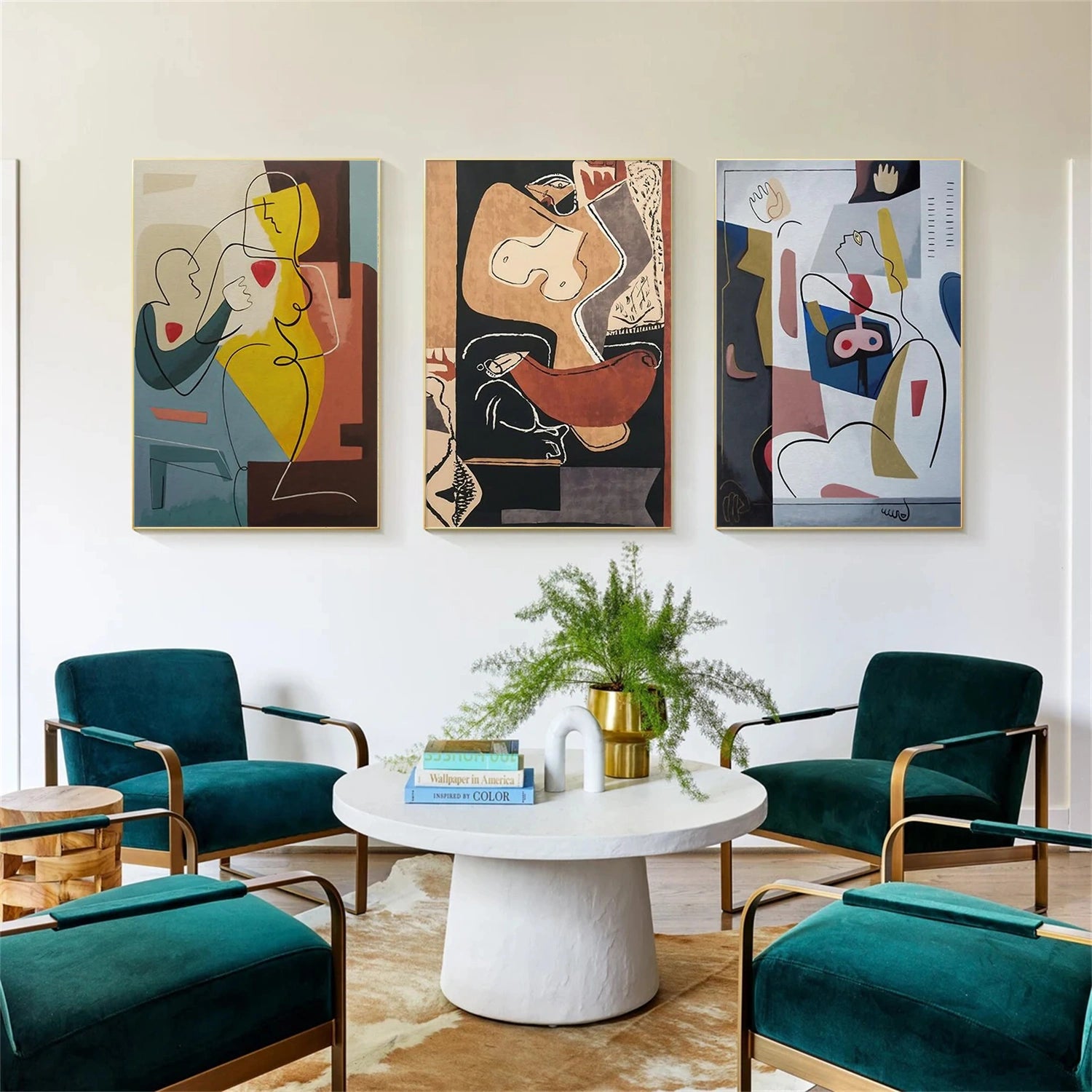 Abstract Portrait Wall Art Set of 3 #AP064