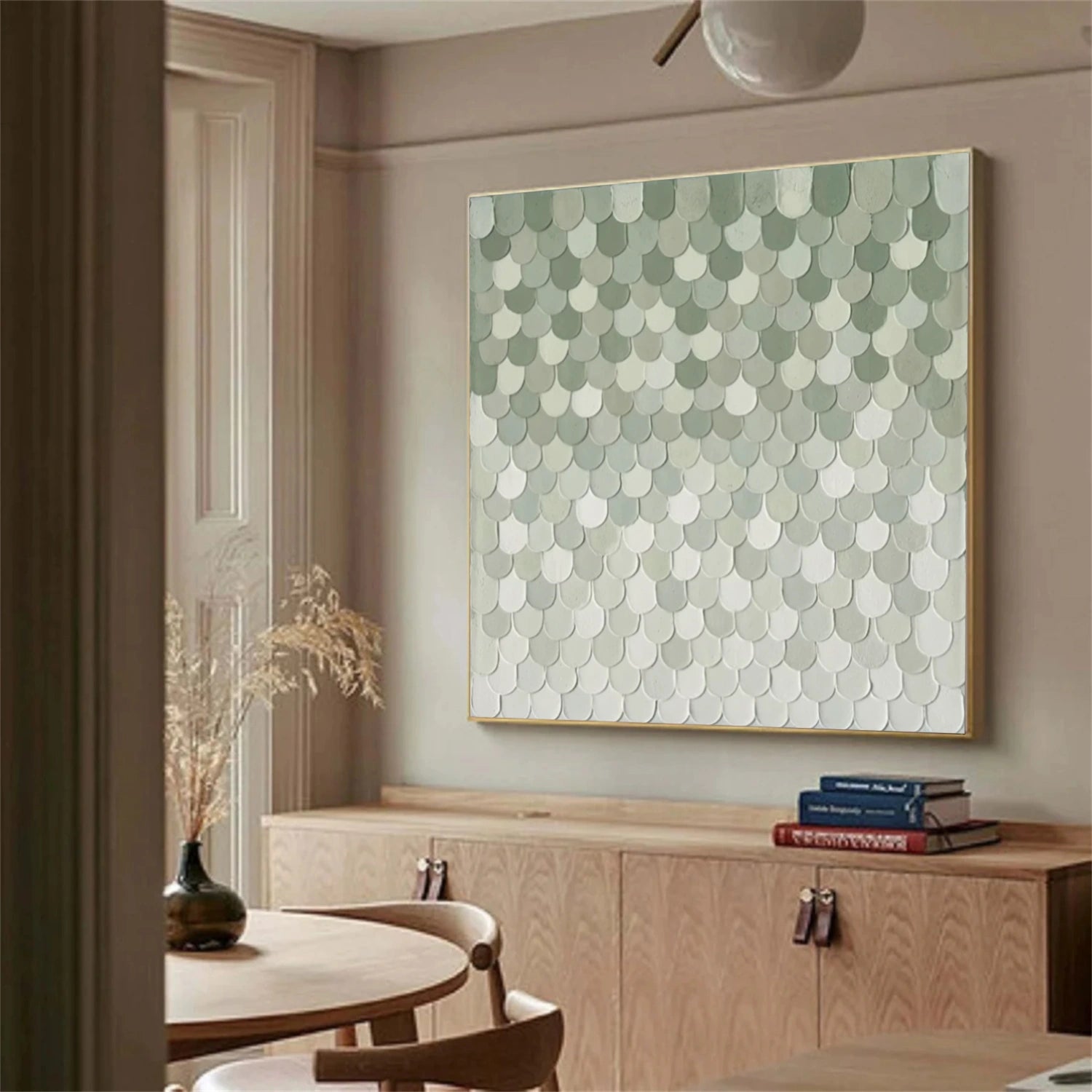 Green Minimalist Textured Canvas Art #MM271