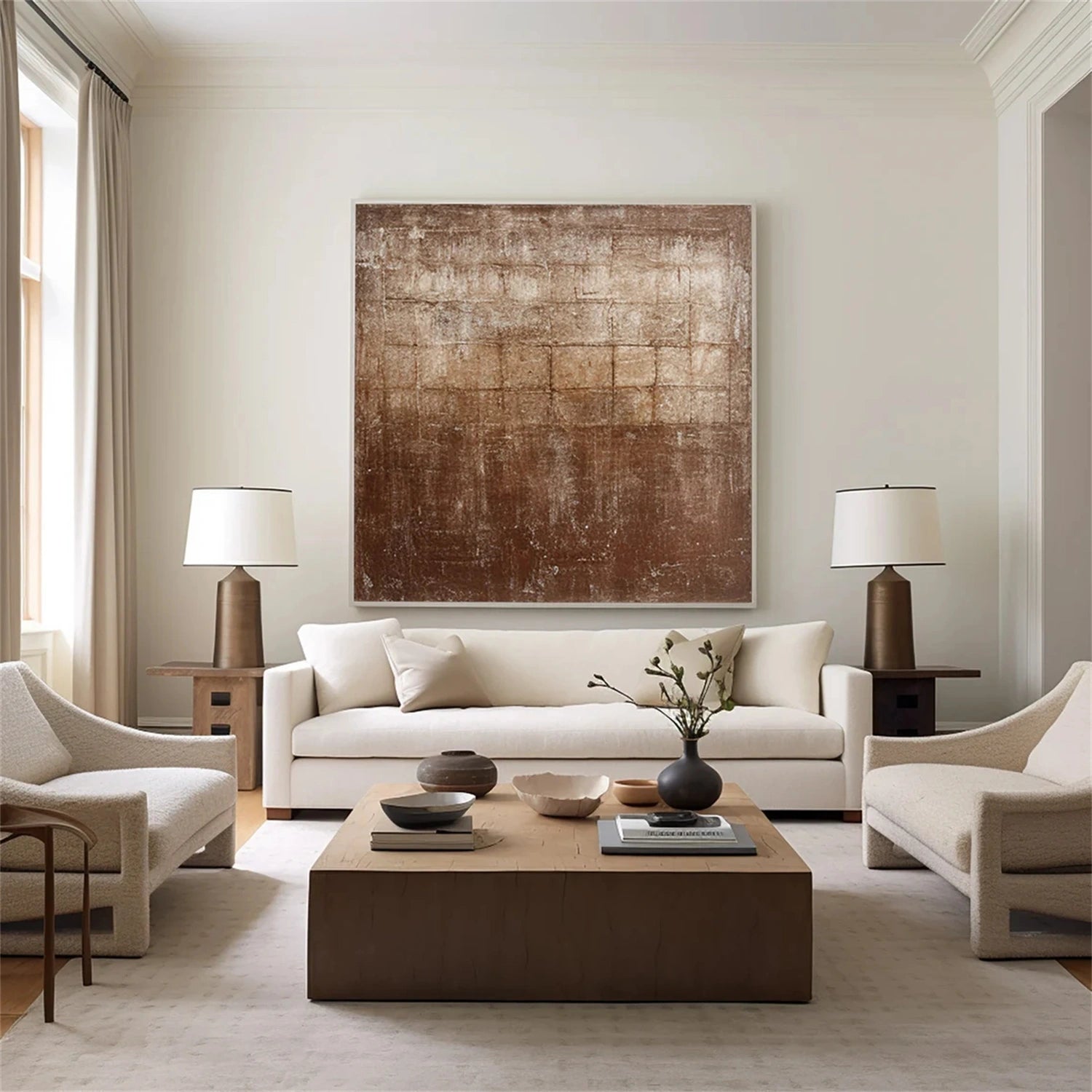 Minimalist Brown & Beige Art #MB014