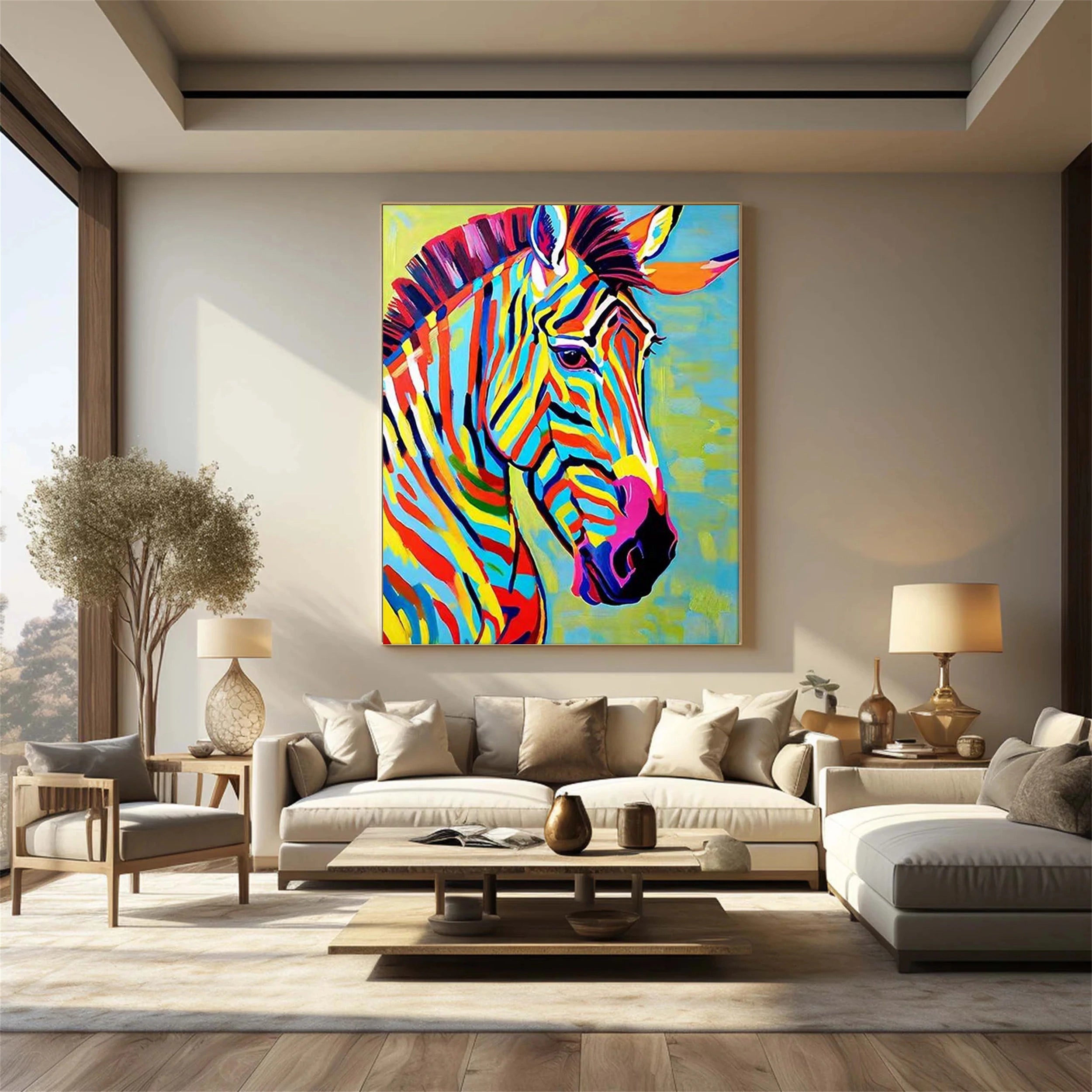 Colorful Horse Abstract Animal Wall Art #AL021