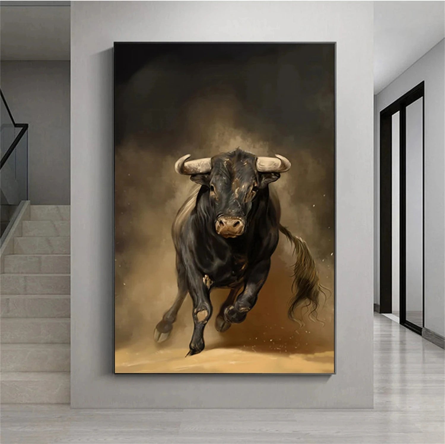 Black and Brown Abstract Animal Wall Art #AL057