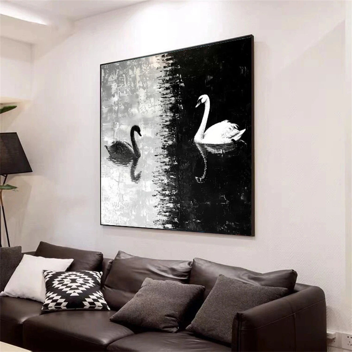 Black and White Abstract Animal Wall Art #AL094