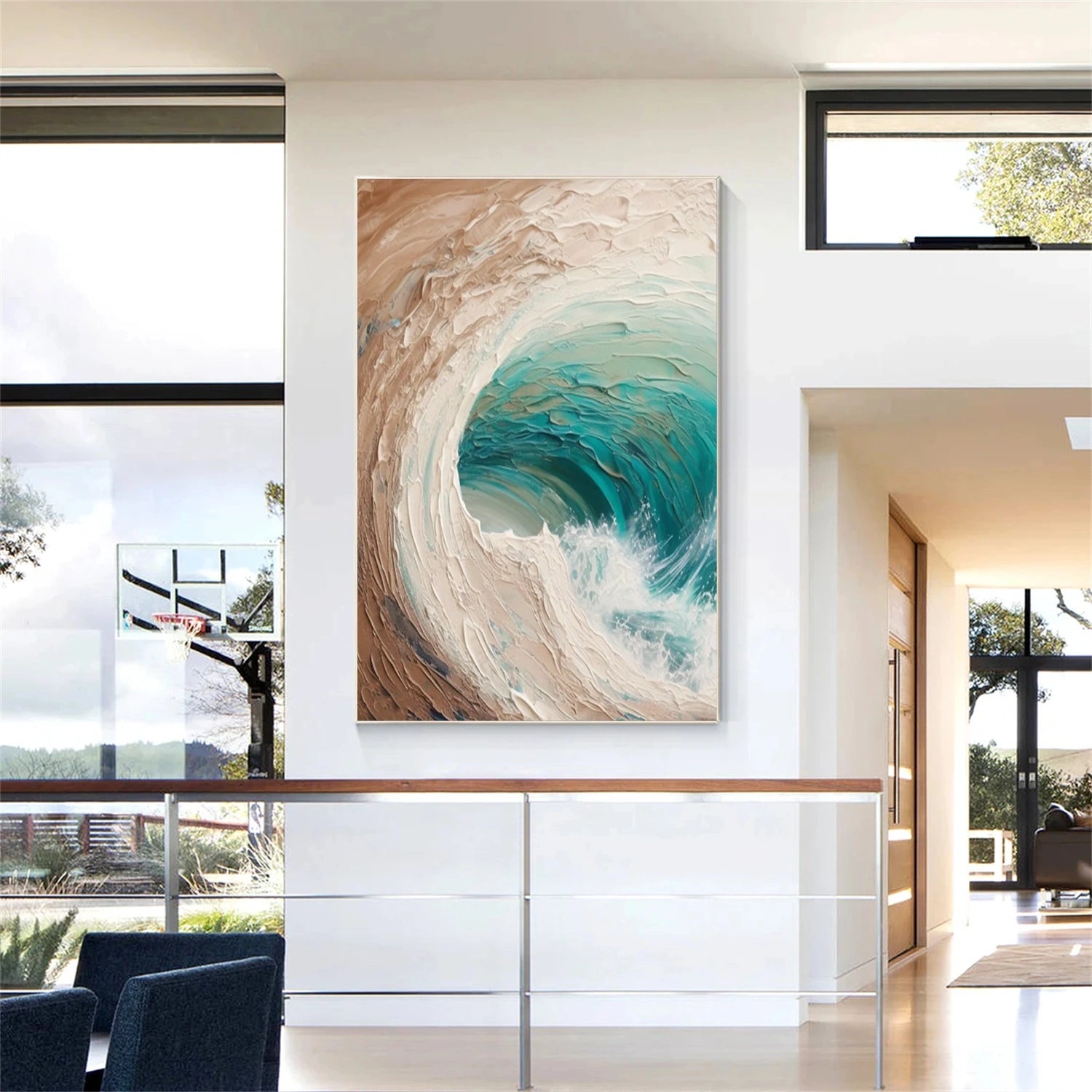 Sea & Sky Abstract Textured Wall Art #MS125