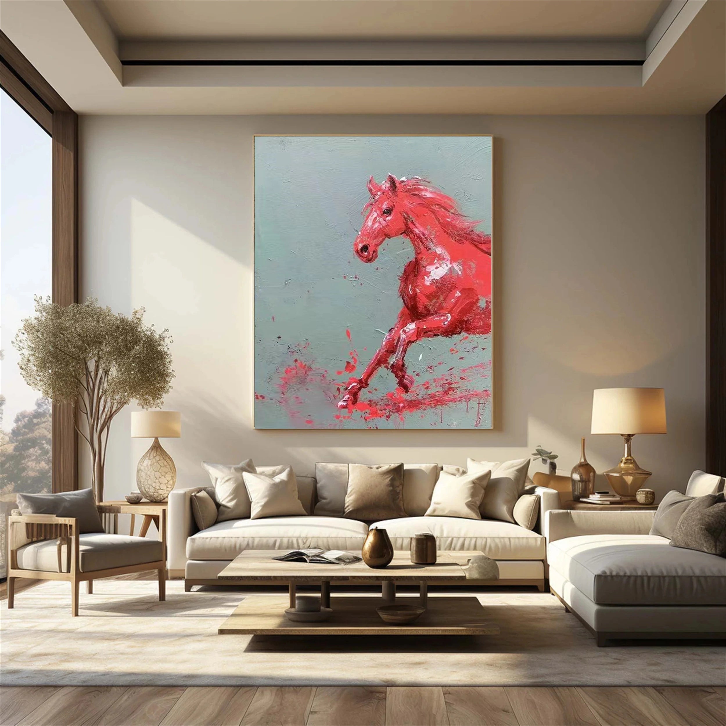 Colorful Horse Abstract Animal Wall Art #AL037