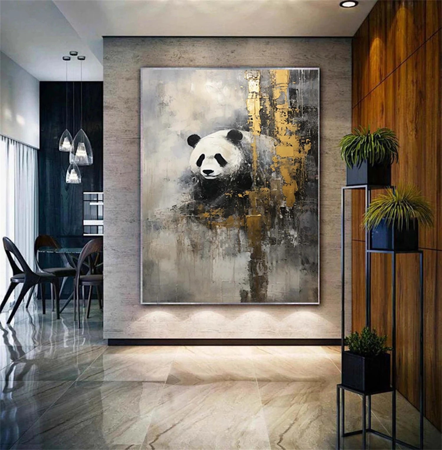 Black and White Abstract Animal Wall Art #AL065