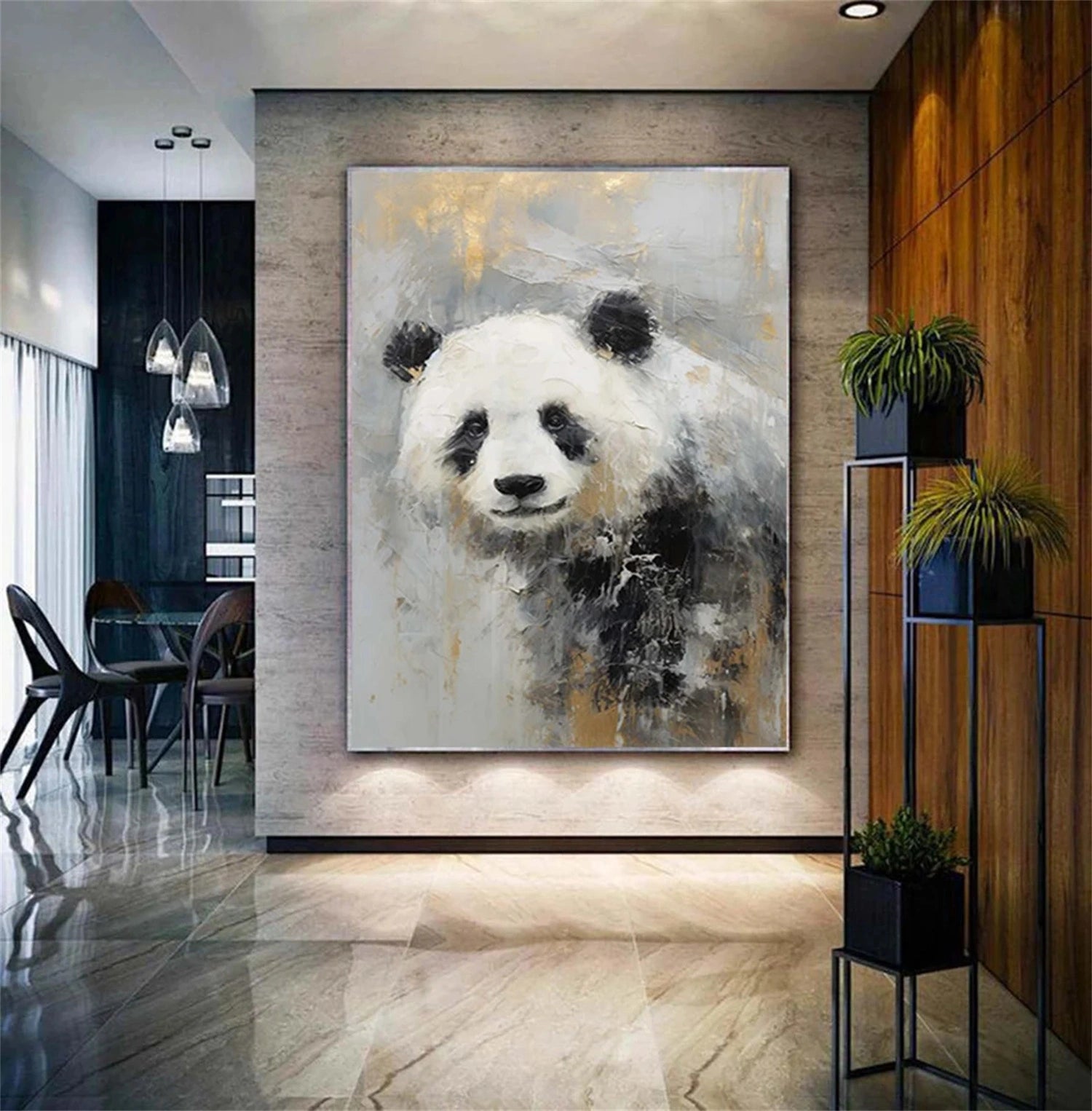 Black and White Abstract Animal Wall Art #AL064