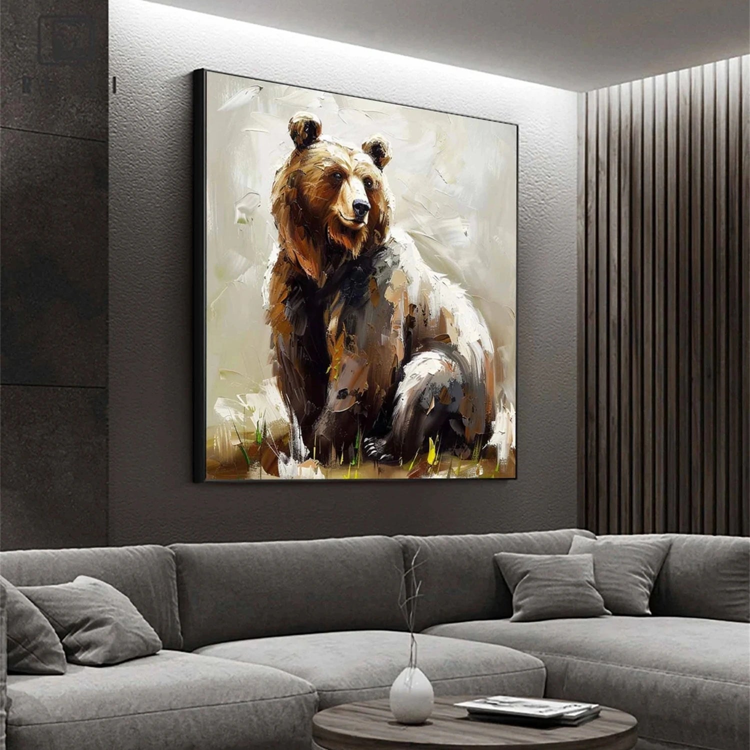 Beige and Brown Abstract Animal Wall Art #AL088